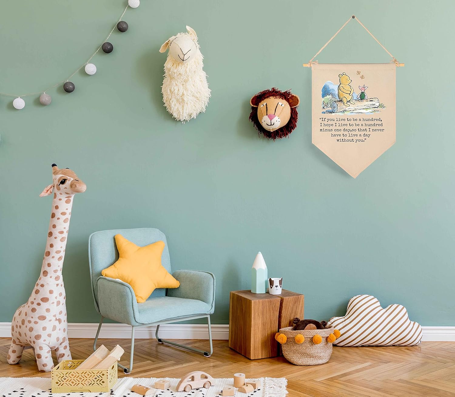 Bandera de pared con texto en inglés “If You Live to Be a Hundred-Christmas Birthday Bunting”, regalo para baby shower, decoración de pared, regalo