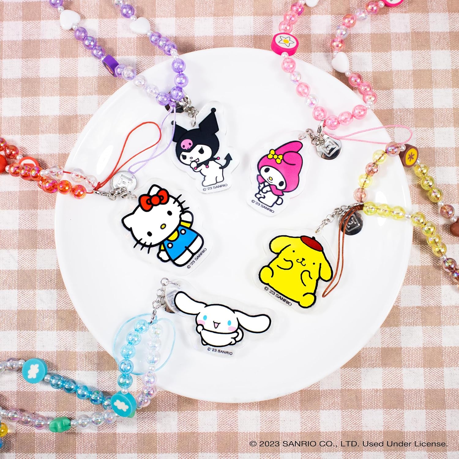 iFace Hello Kitty and Friends – Correa universal con cuentas para teléfono, bonita cadena de muñeca, correa de decoración estética para teléfono