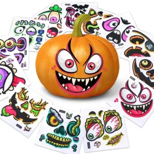 Calcomanías de calabaza de Halloween para niños, 30 calcomanías de vinilo de cara de calabaza para niños, calcomanías vibrantes que no se repiten Calcomanías de calabaza de Halloween para niños, 30 calcomanías de vinilo de cara de calabaza para niños, calcomanías vibrantes que no se repiten