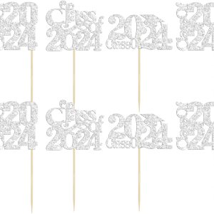 Paquete de 30 decoraciones para cupcakes de graduación 2023 con purpurina para la clase de 2023, decoraciones para la clase de 2023, suministros de Paquete de 30 decoraciones para cupcakes de graduación 2023 con purpurina para la clase de 2023, decoraciones para la clase de 2023, suministros de