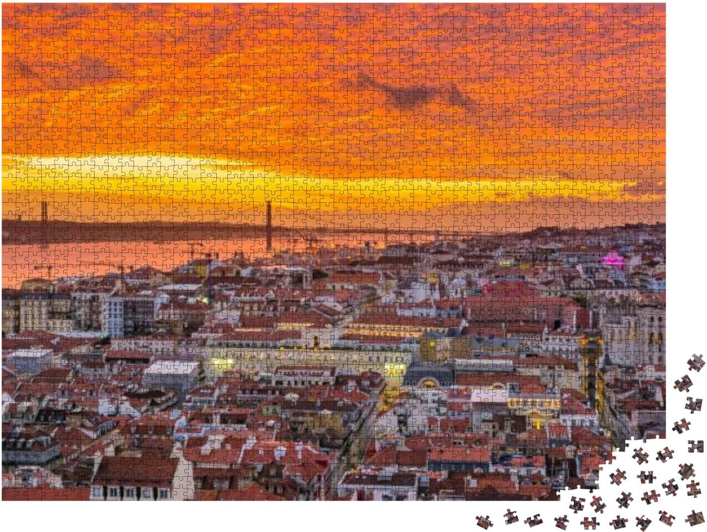 Lisboa Portugal Epic Sunset from Sao Jorge Castle… Rompecabezas con 2000 piezas