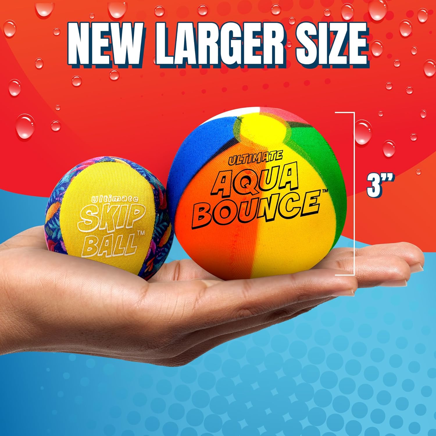 Activ Life The Ultimate Larger 3 Size Skip Balls – Water Bouncing Ball, Beach Toys for Friends & Family, Pool Toys and Beach Must Have, Two Pack