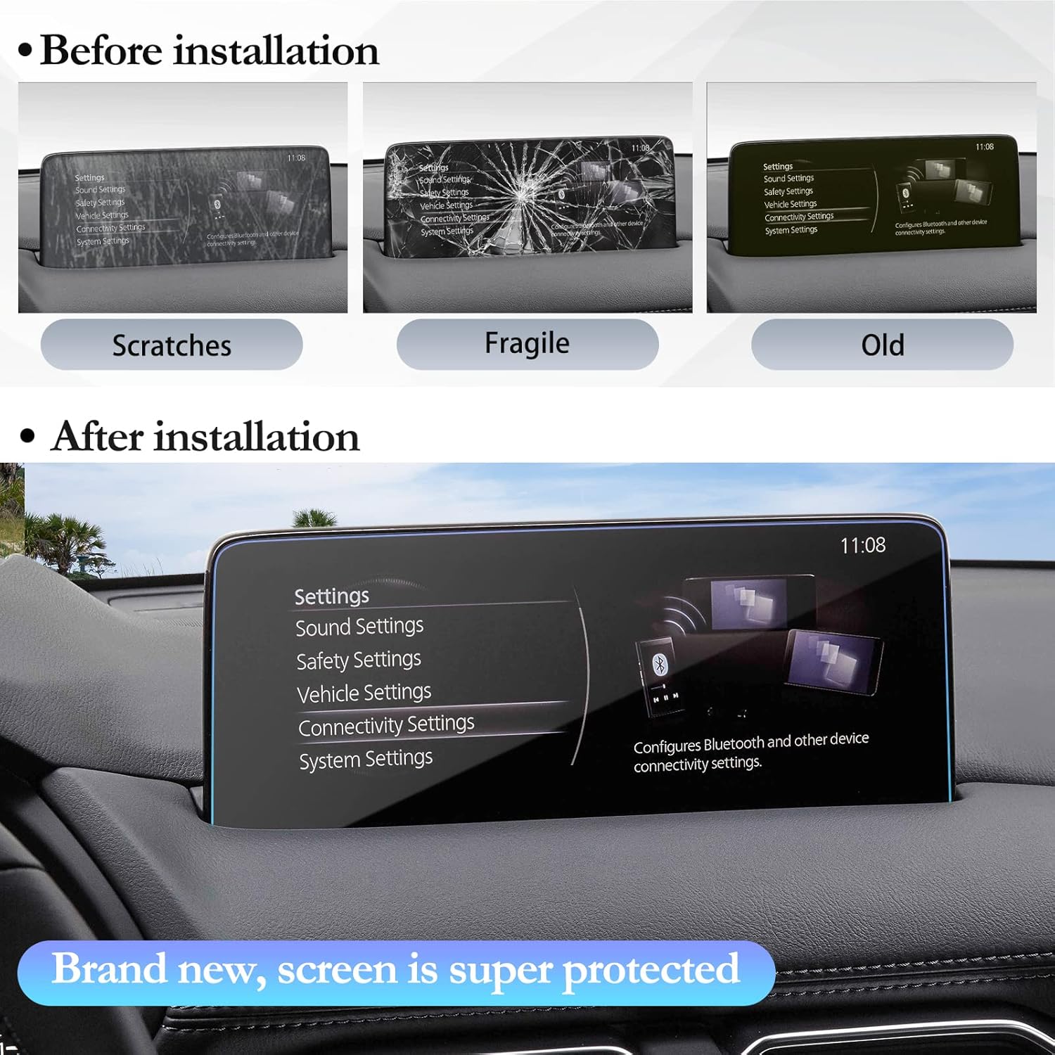 Protector de pantalla para Mazda CX-5 CX-9 2021 2022 2023 para Mazda CX-5 2023 Pantalla de navegación de 10.25 pulgadas 2023 CX-9 Protector de