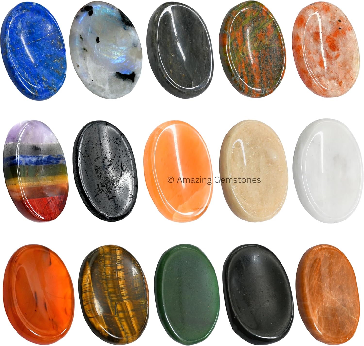 Paquete de 11 piedras de preocupación a granel  Piedras curativas de cristales a granel de primera calidad para ansiedad, estrés, meditación de