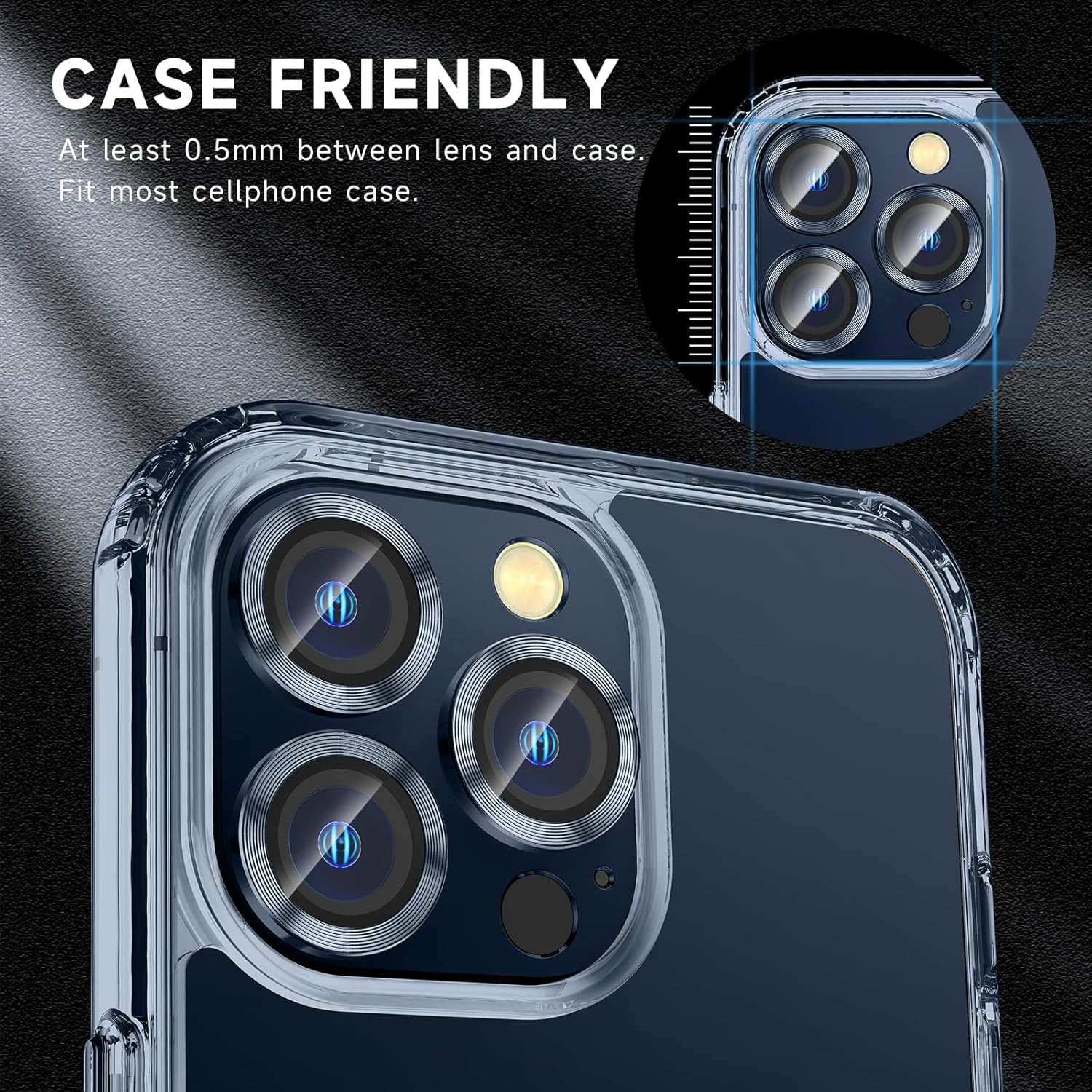 3+1 para iPhone 15 Pro MaxiPhone 15 Pro Protector de lente de cámara, vidrio templado 9H anti rayones Ultra HD, cubierta protectora de pantalla de