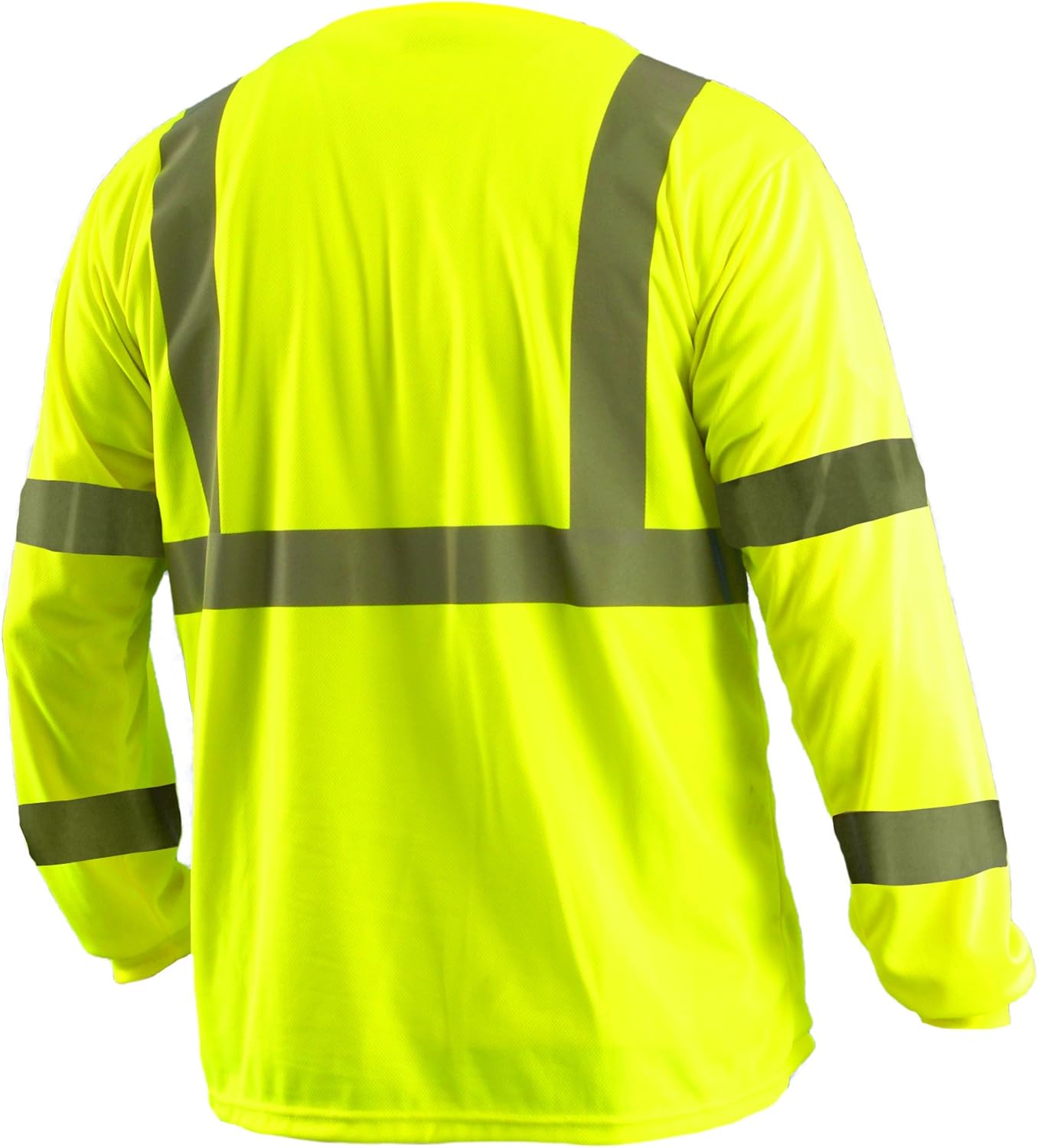 OccuNomix LUX-SSETP2B-YM Camiseta clásica estándar de manga corta con textura ojo de pájaro absorbente, clase 2, 100 % ANSI de poliéster absorbente,