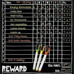 Travel Revealer Tabla magnética de tareas para niños, múltiples niños, adultos, tabla de recompensas familiares para niños en casa magnética de 11 x Travel Revealer Tabla magnética de tareas para niños, múltiples niños, adultos, tabla de recompensas familiares para niños en casa magnética de 11 x