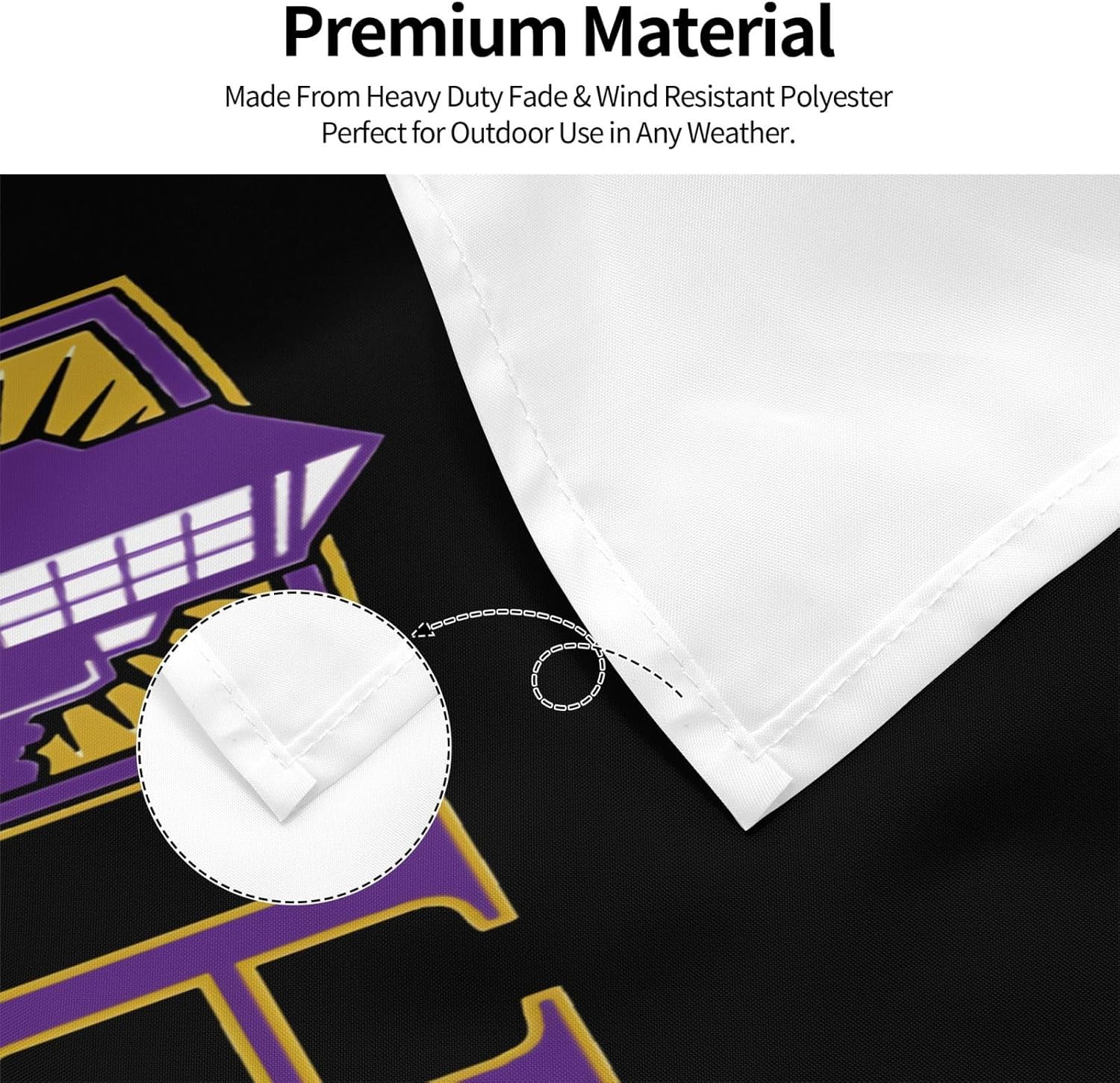 Hardin-Simmons – Bandera decorativa para exteriores con logotipo de la universidad, de 3 x 5 pies, bandera de jardín, bandera individual para