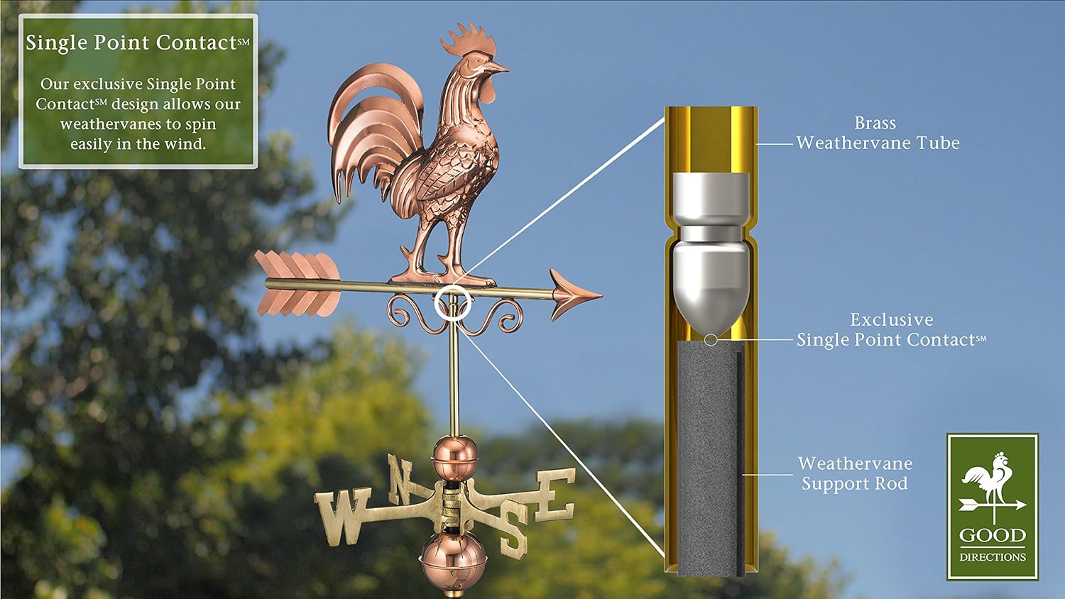 Good Directions Veleta Bantam Rooster, cobre puro