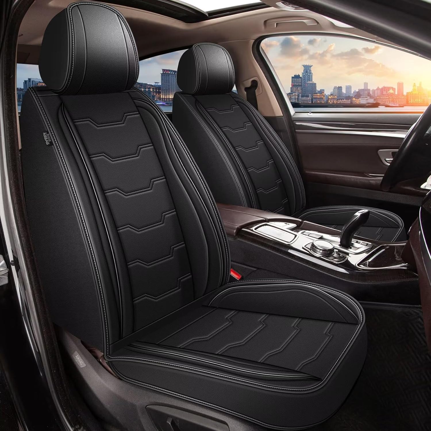 2 fundas de asiento delantero para Volvo XC40 2019-2024 de piel sintética para XC40, fundas de asiento de automóvil, impermeables, protectores