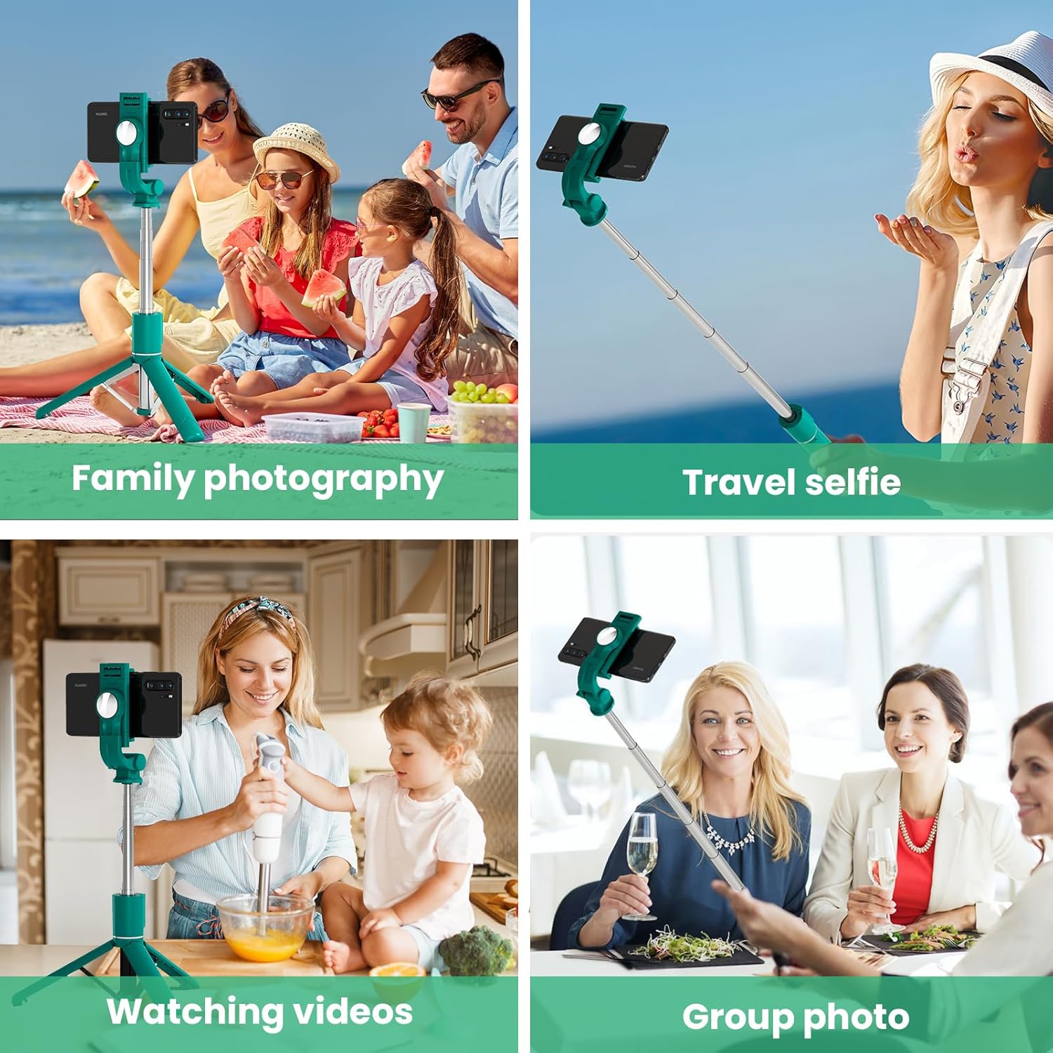 Palo selfie para iPhone trípode con control remoto inalámbrico extensible, trípode extensible para selfie stick para iPhone y Android, para viajes