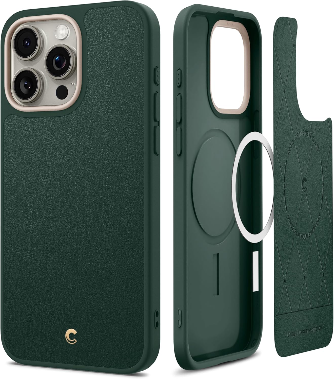 CYRILL Kajuk Mag – Funda de cuero compatible con iPhone 15 Pro (2023), funda de cuero vegano de alta calidad con forro protector de microfibra para