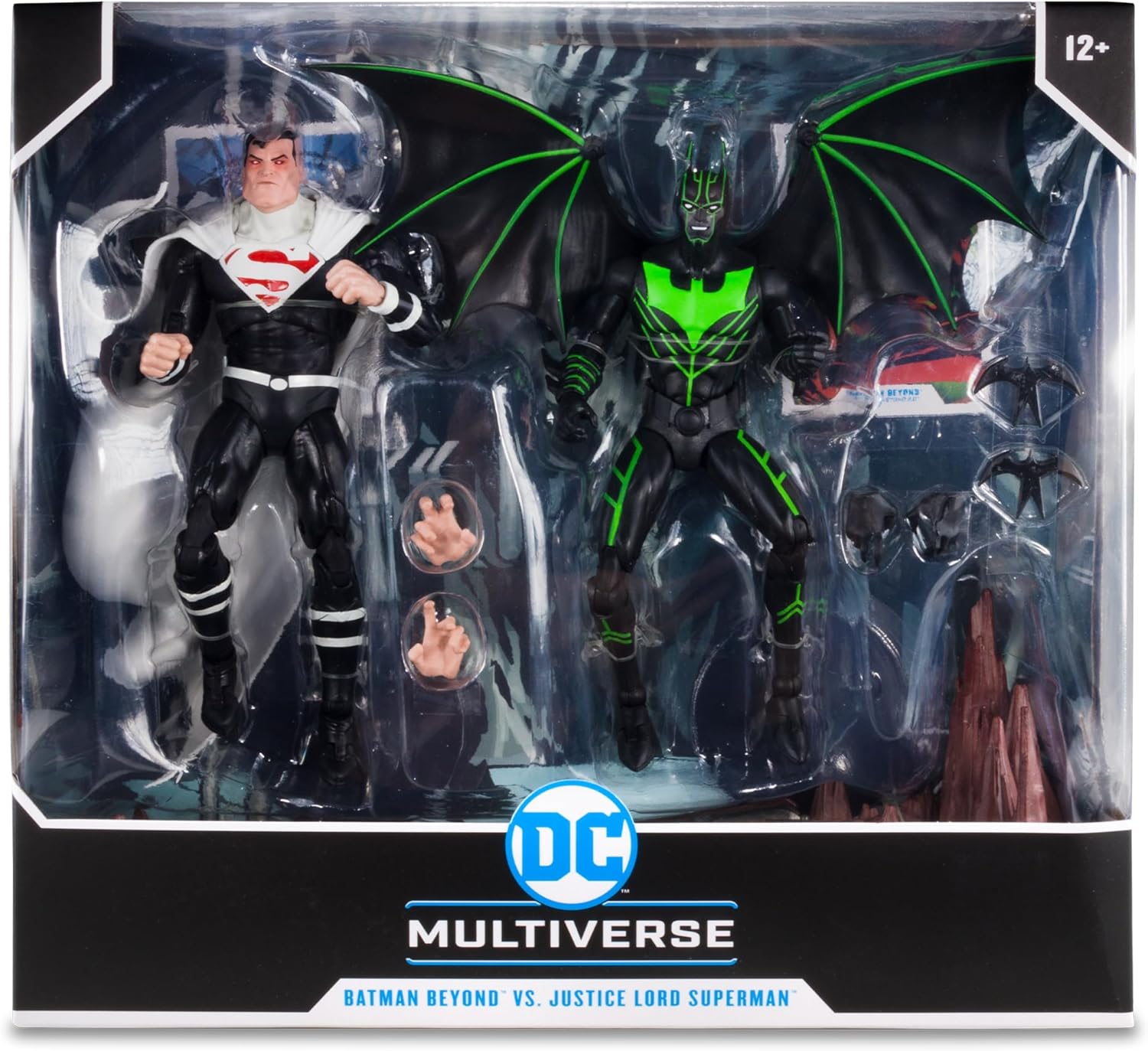 DC Multiverse – Figura de acción Batman Beyond de 2.0-7 pulgadas, Batman Beyond vs. Justice Lord Superman, paquete de 2 unidades