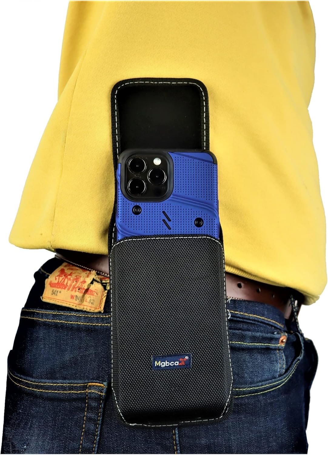 Mgbca Funda de nailon para iPhone 15 Pro Max, 14, 13, 12, 11 Pro Max, resistente con funda segura fija, soporte de clip para cinturón, cierre