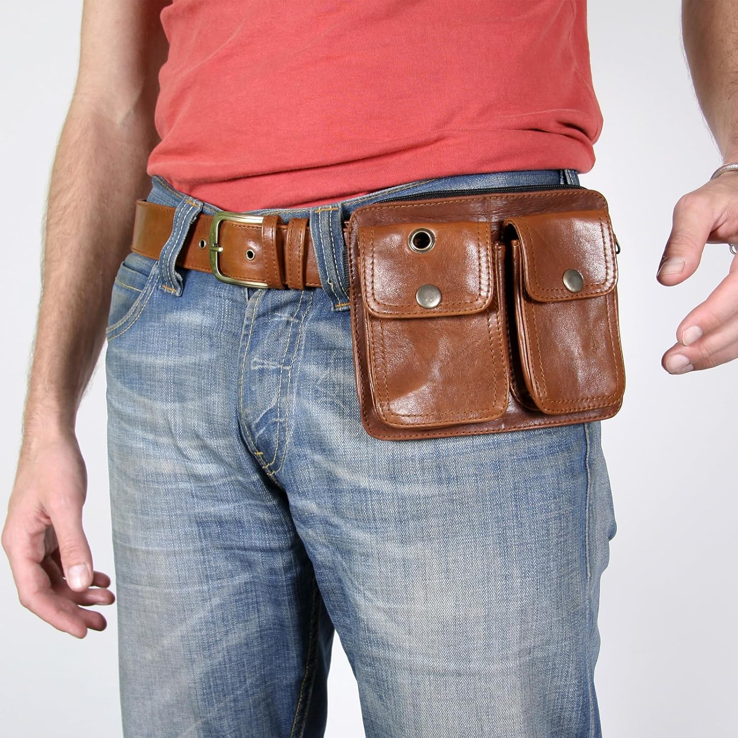 MECCANIXITY Funda XL para cinturón de teléfono de 6.5 pulgadas, bolsa de cuero para cinturón de teléfono para hombres y mujeres, con trabillas de