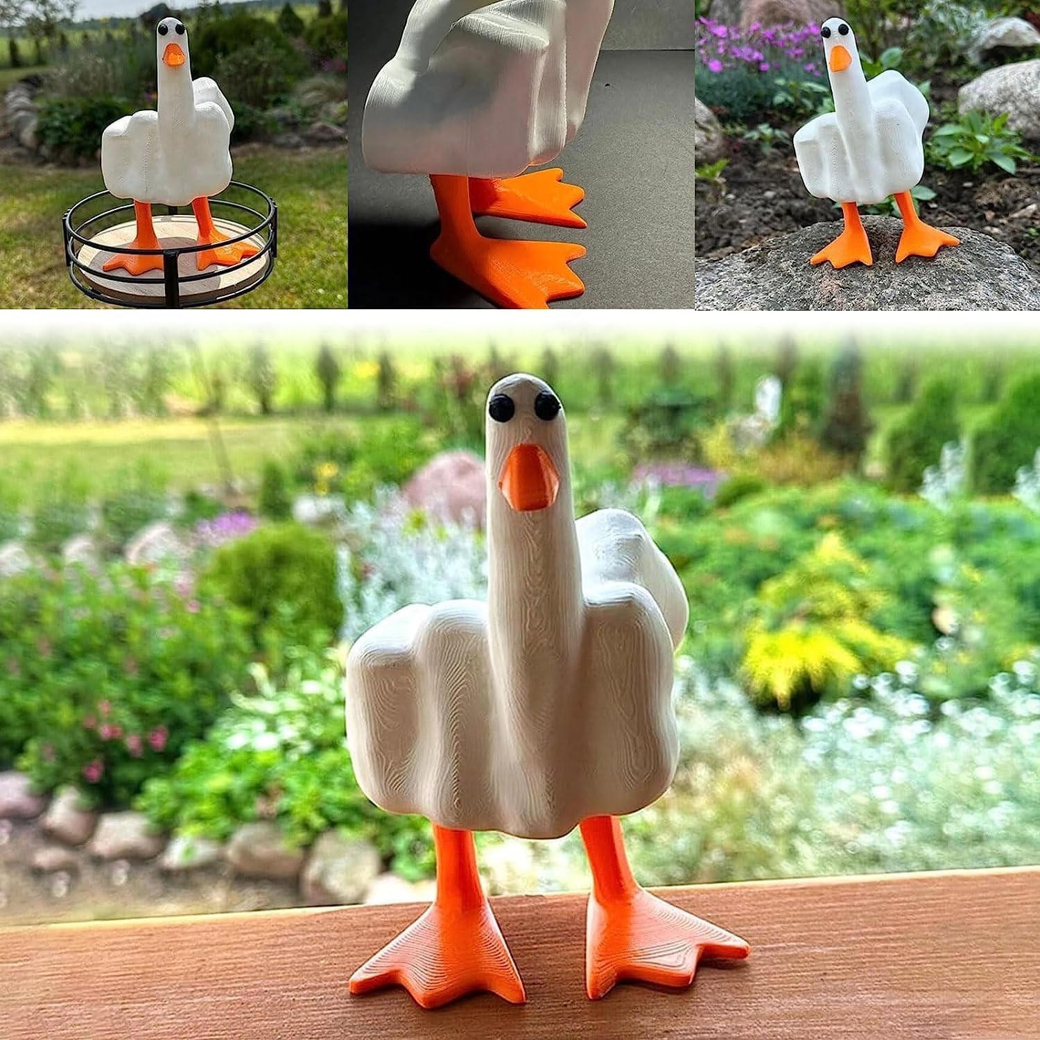 Divertida figura de resina de pato de dedo medio Duck You, figura de pato y pato, bonita pieza de artesanía de pato de dedo medio, un regalo