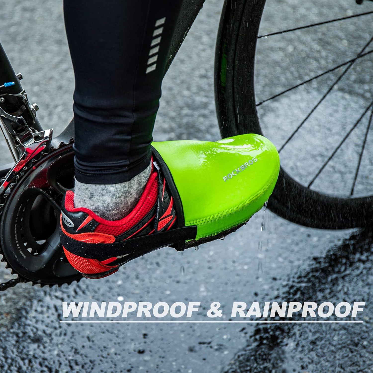 ROCKBROS Ciclismo Zapatos de Puntera Cubiertas de Clima Frío Bicicleta Overshoes Térmica Zapatos de Bicicleta Cubierta de Puntera Kevlar para