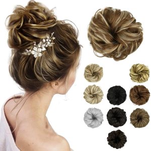 1PSC – Moño desordenado, moño falso, moño humano para mujer, moño desordenado, cola de caballo, extensiones de moño rizado para mujer, moño con clip 1PSC – Moño desordenado, moño falso, moño humano para mujer, moño desordenado, cola de caballo, extensiones de moño rizado para mujer, moño con clip