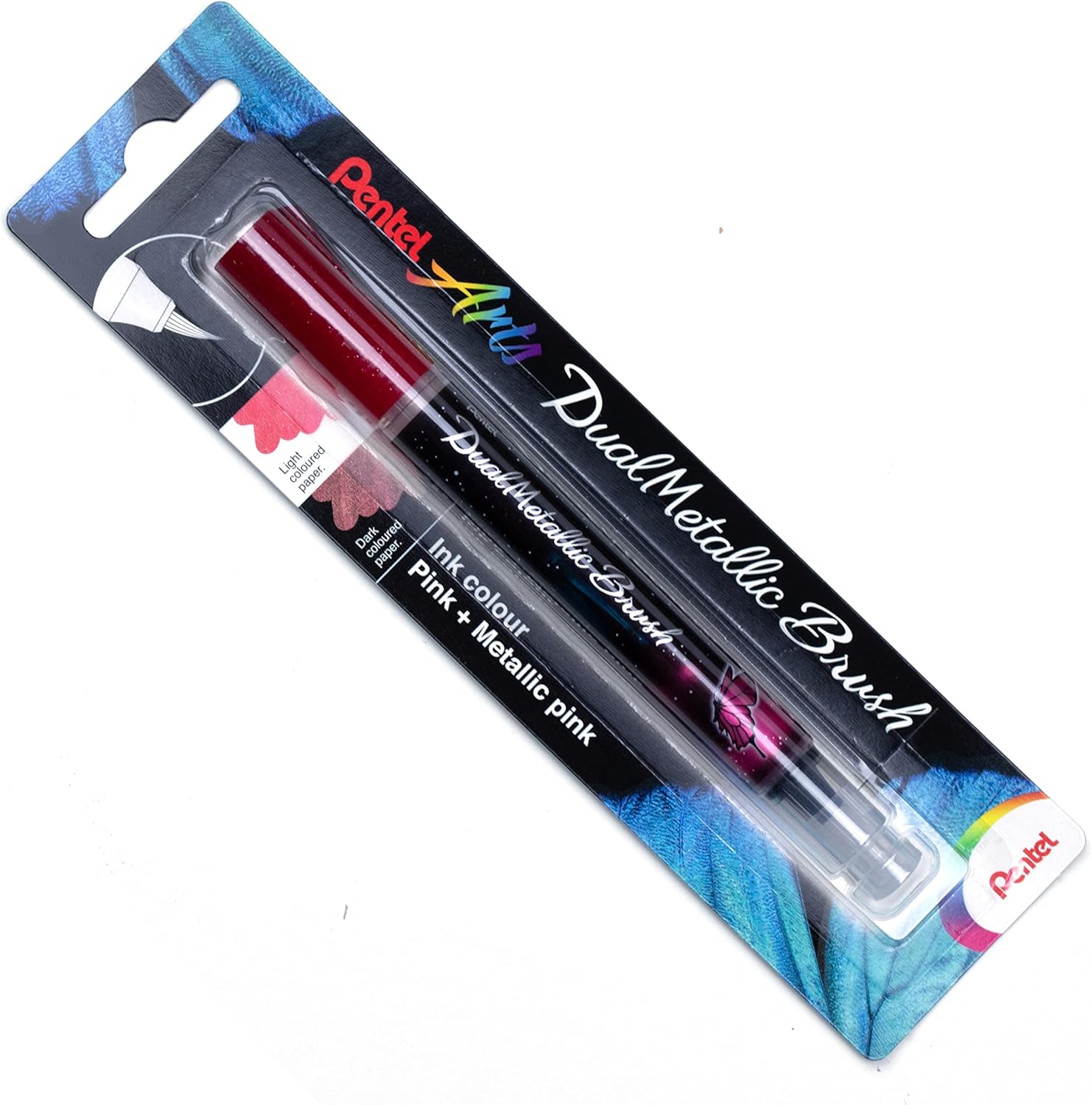 Pentel Arts DualMetallic – Brocha color rosa metálico