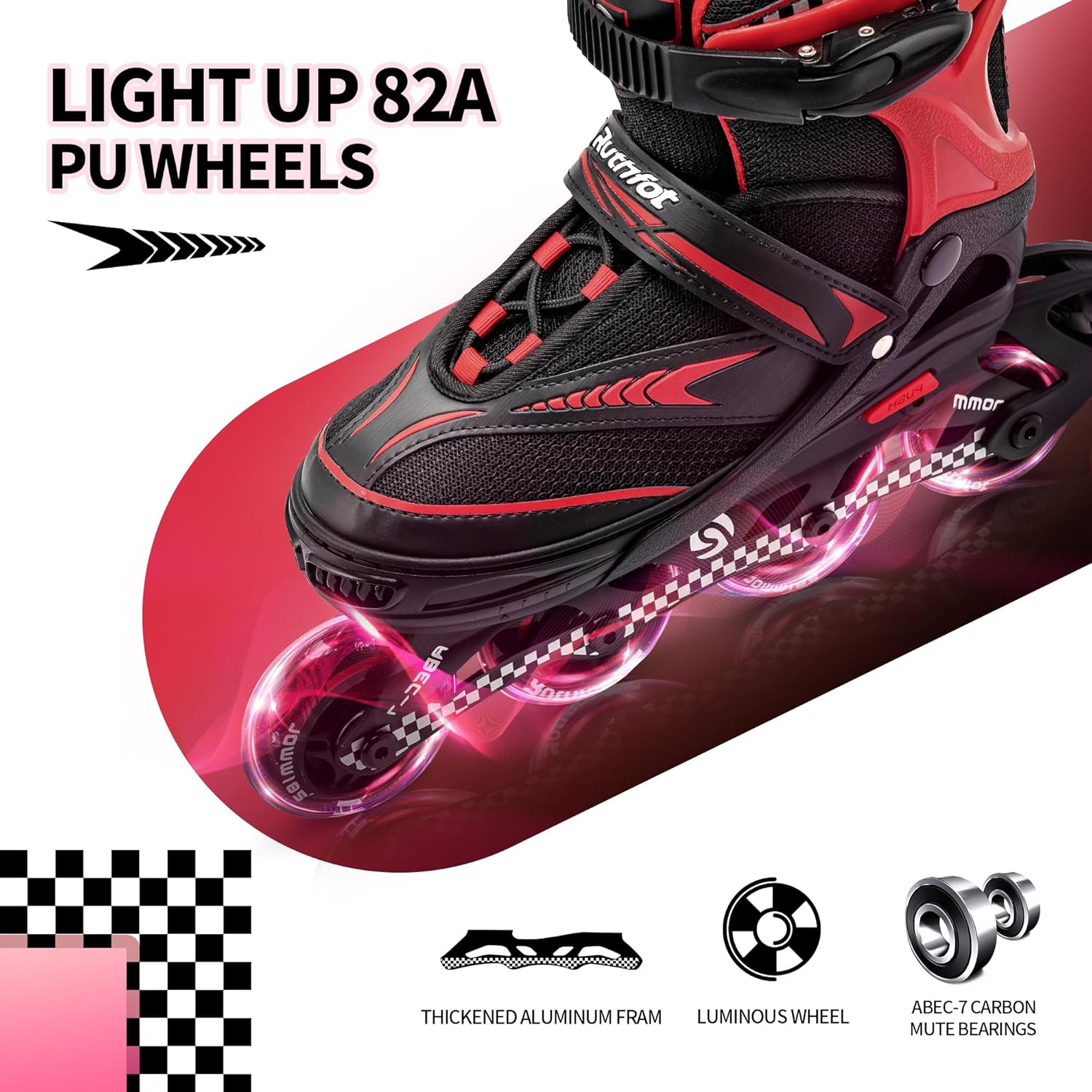 Patines en línea ajustables para niños y niñas con ruedas de luz completa, patines para exteriores para niños y mujeres