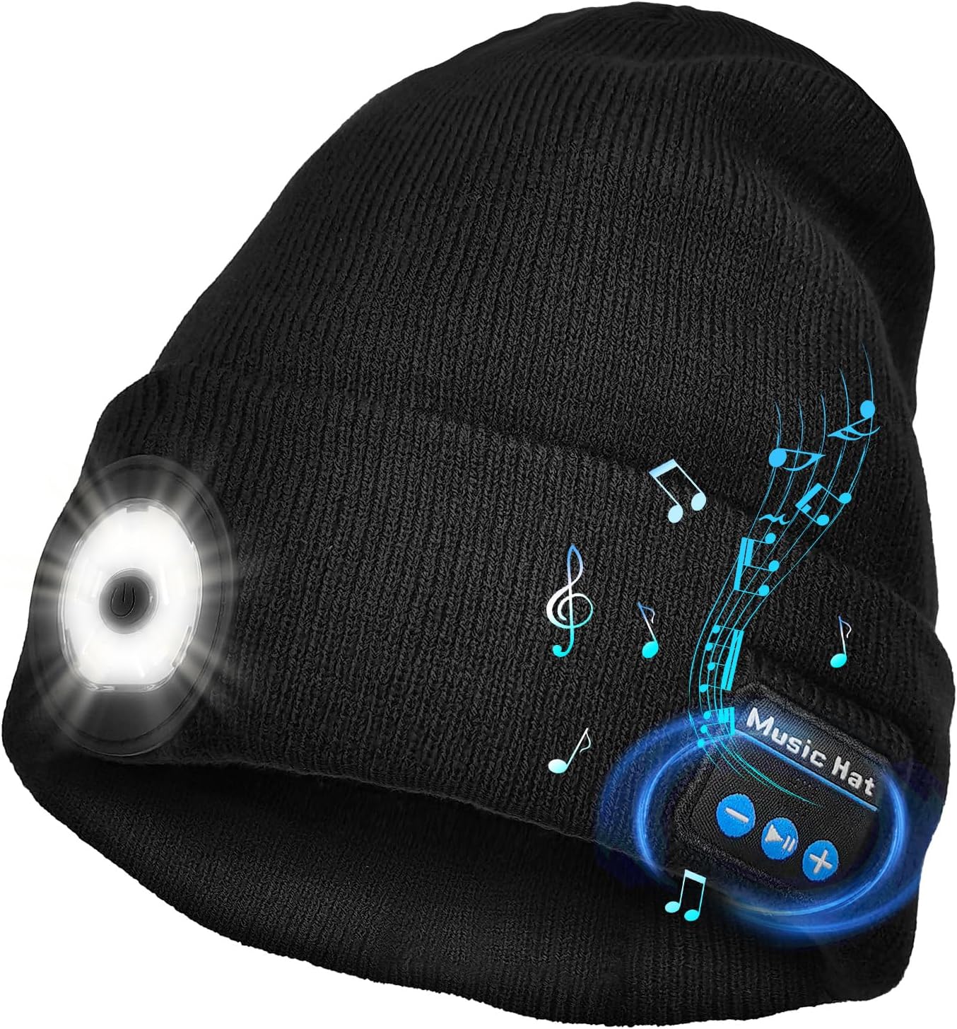 Tenzda Gorro Bluetooth  Gorro de punto musical unisex recargable con auriculares inalámbricos ligeros, regalos únicos para hombres y mujeres, color
