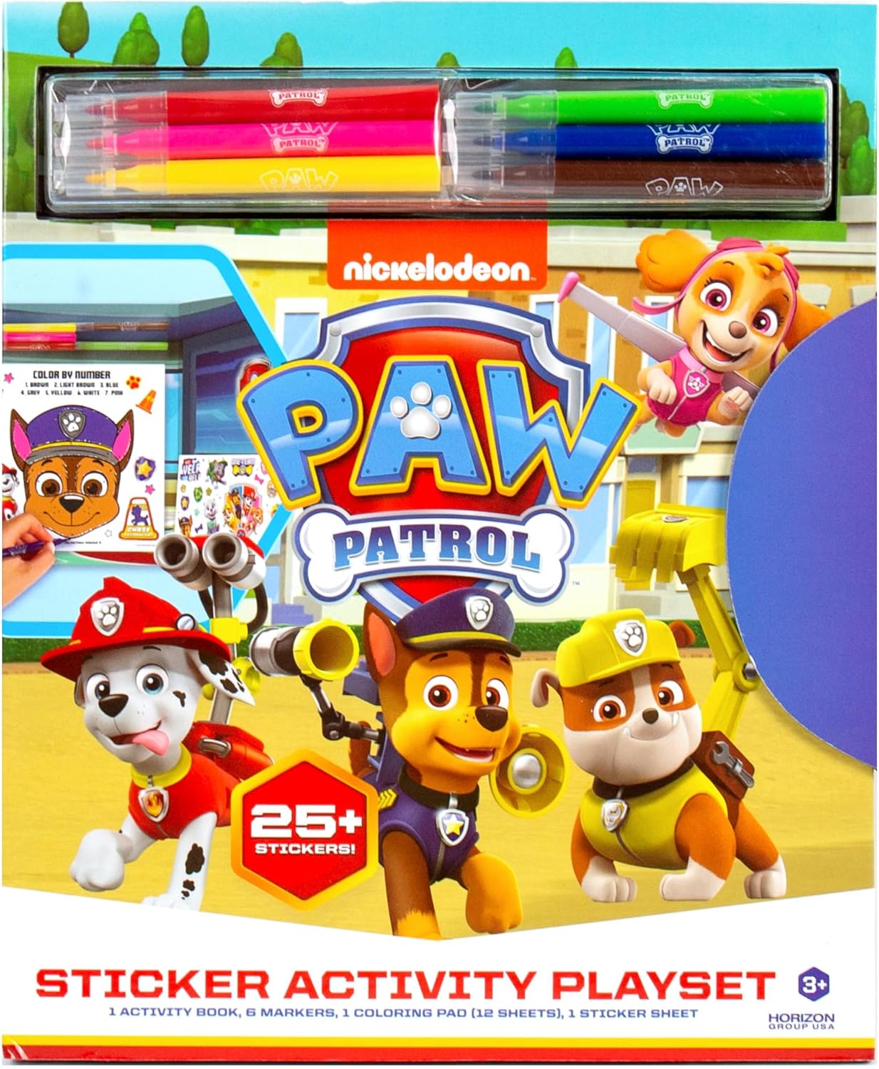 Juego de actividades de calcomanías de Paw Patrol, más de 25 calcomanías reutilizables de la Patrulla Canina, 2 escenas de juego de calcomanías,