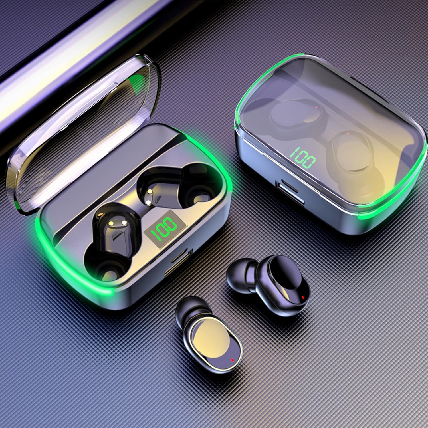 Auriculares inalámbricos Bluetooth 5.3 pantalla digital inalámbricos Bluetooth auriculares respiración fresca, cancelación de ruido, calidad de
