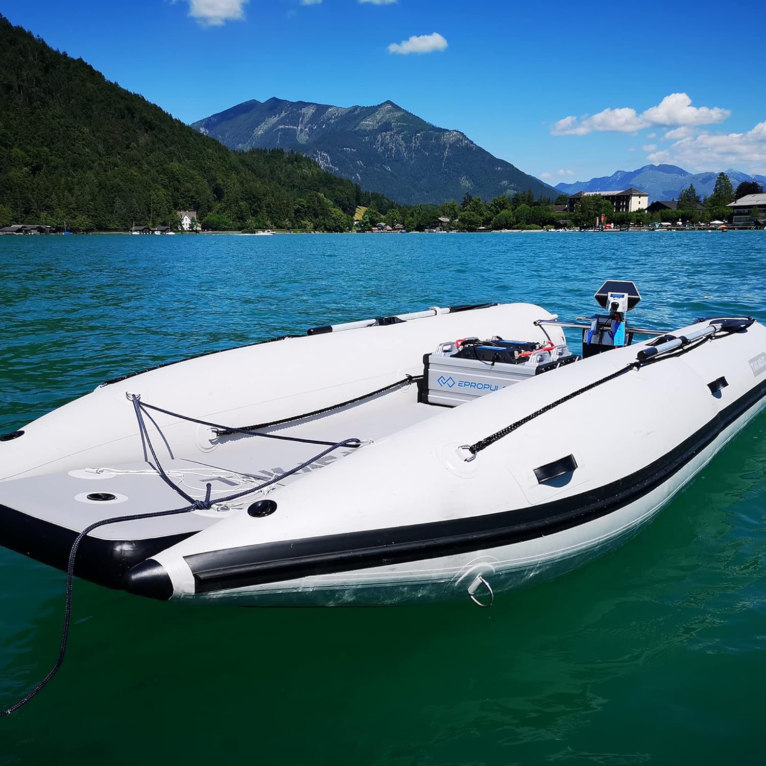 380LX – Bote inflable para 6 personas, diseño de arco abierto ultraportátil, 12.5 ft, gris