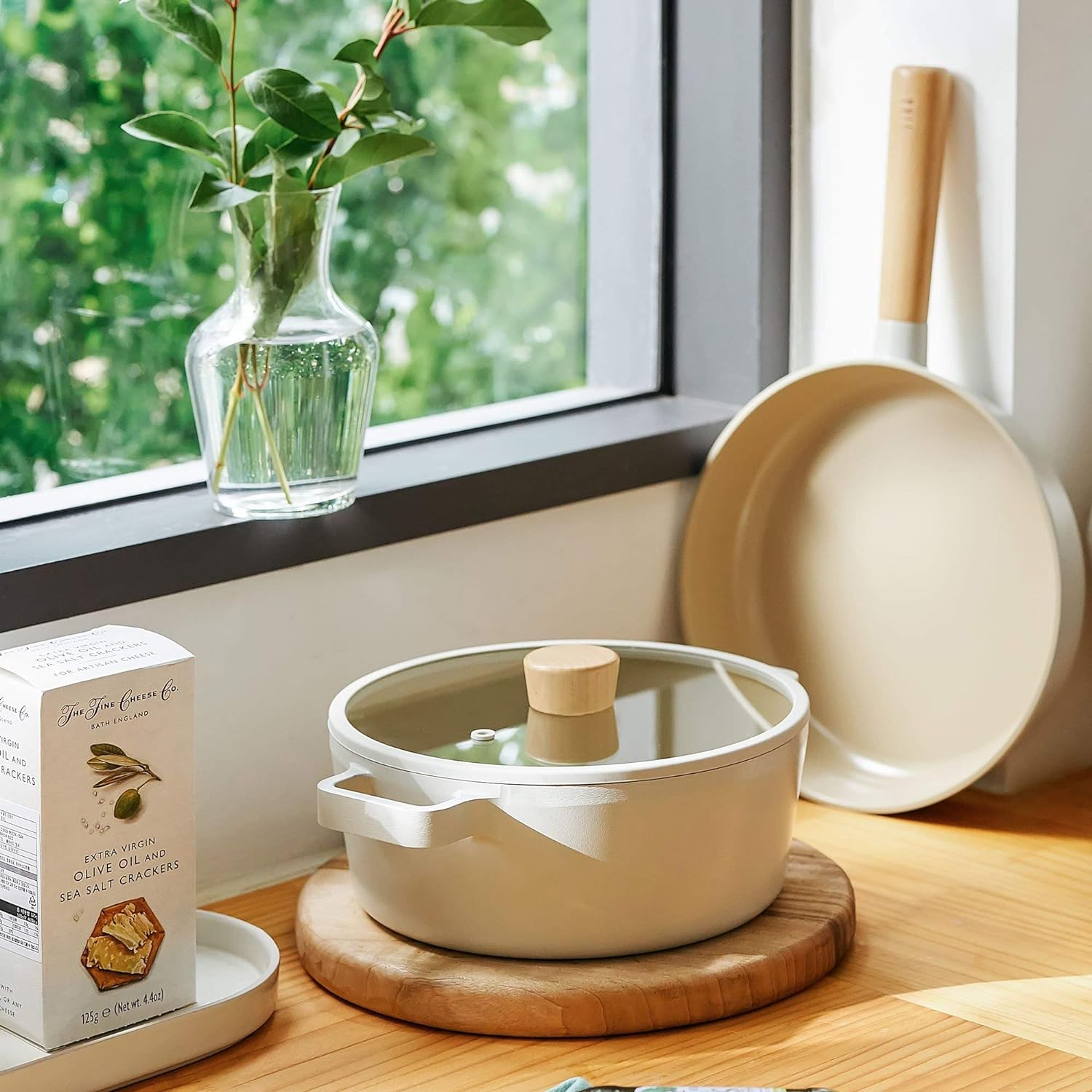 NEOFLAM FIKA – Juego de utensilios de cocina  Sartén de 7.1 in, sartén de 9.4 in, olla de 9.4 in  Hecho en Corea
