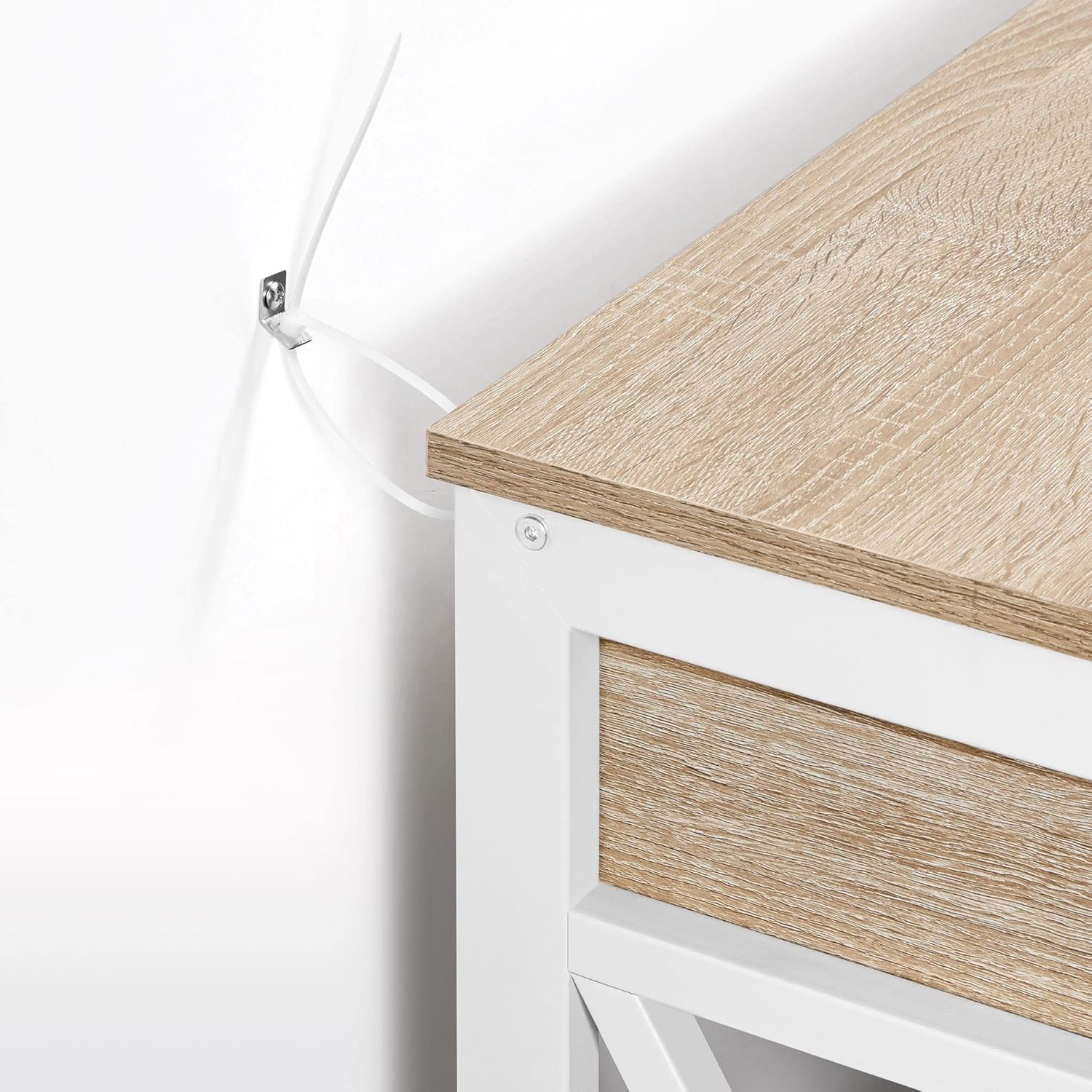 Yaheetech – Mesa recibidor retro de 3 niveles con cajón para la entrada, alta con almacenamiento para sala de estar, mesa de sofá con cajón largo y