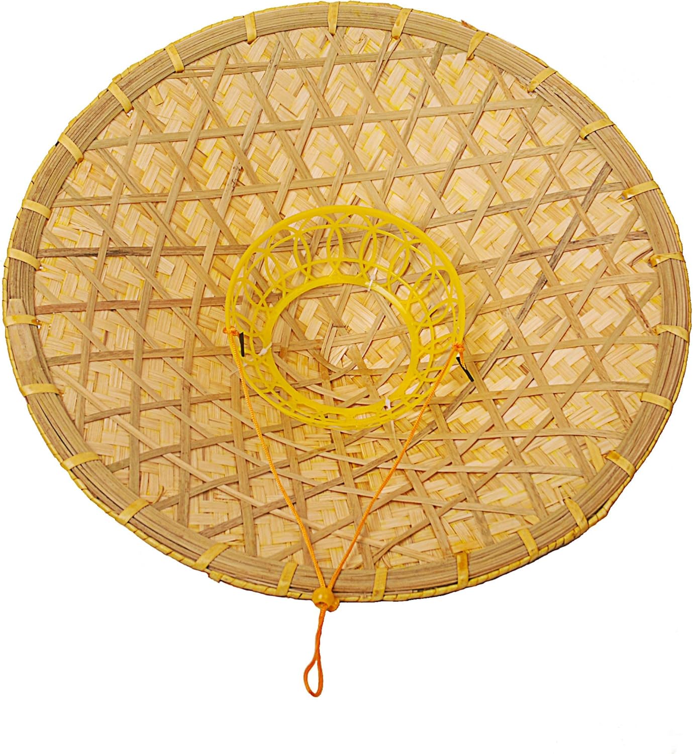 NW Xihexi Paquete de 2 sombreros chinos de bambú para granjero de arroz oriental asiático japonés jardín pez, tapa cónica