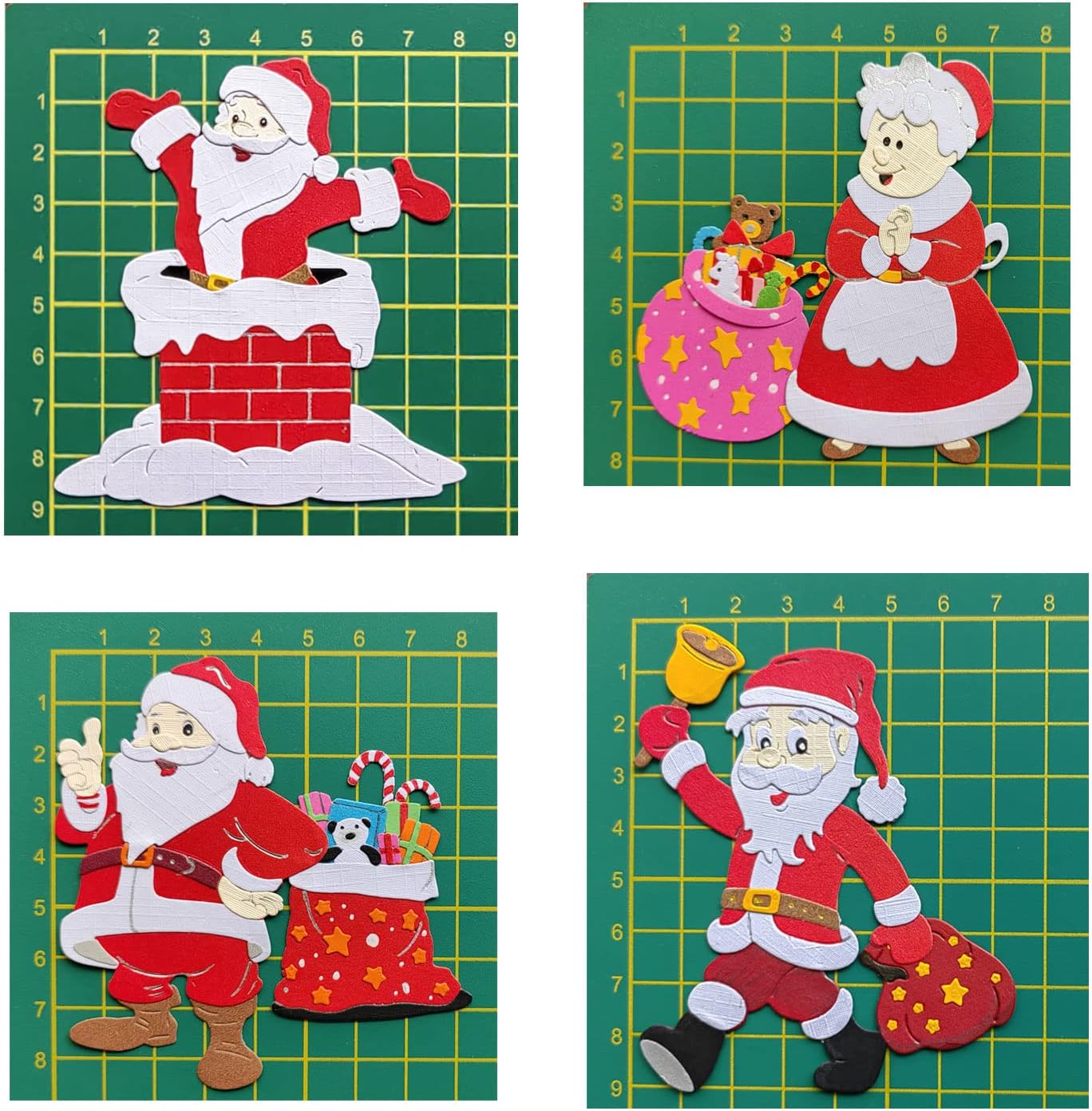 4 juegos de troqueles de Navidad de chimenea de Papá Noel para hacer tarjetas, suministros para álbumes de recortes, troqueles en relieve, plantilla