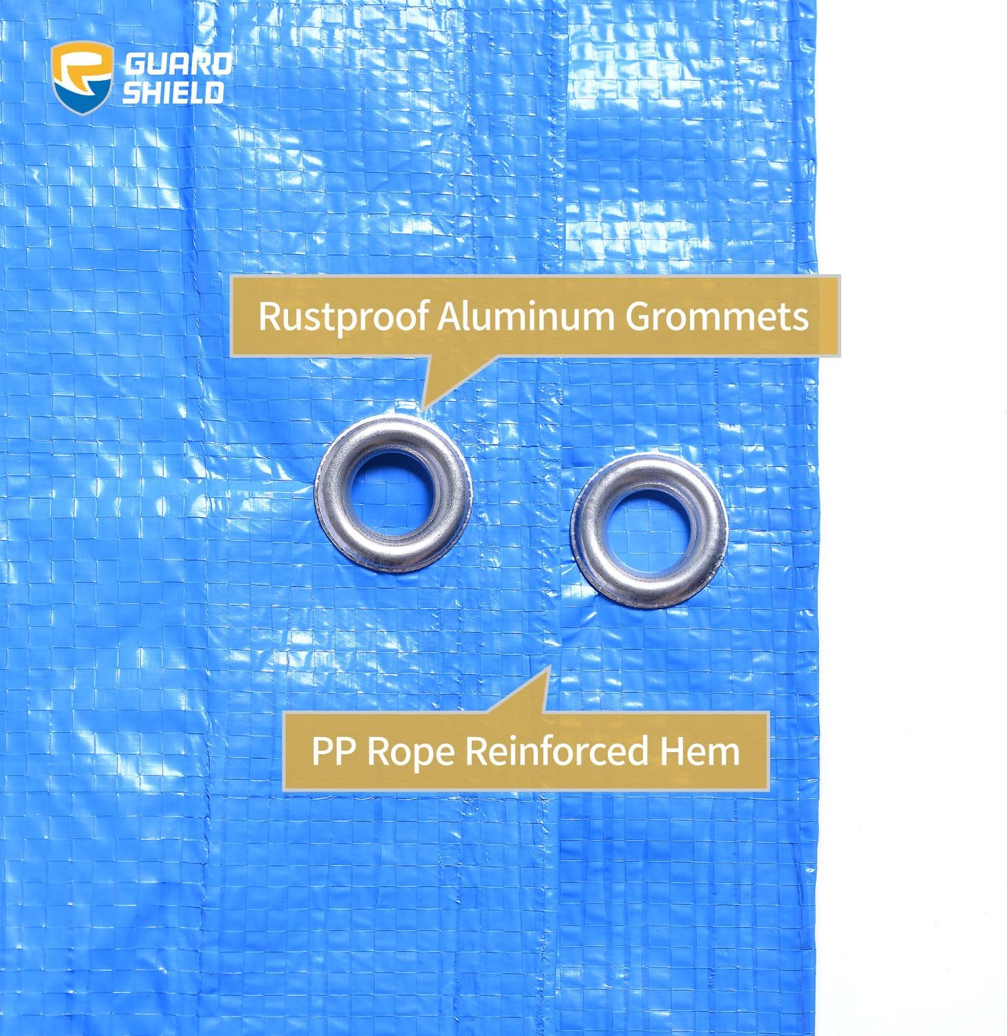 GUARD SHIELD Lona azul impermeable multiusos para exteriores, cubierta de lona, de 6 x 8 pies, ligera, de 5 mil (paquete de 2)