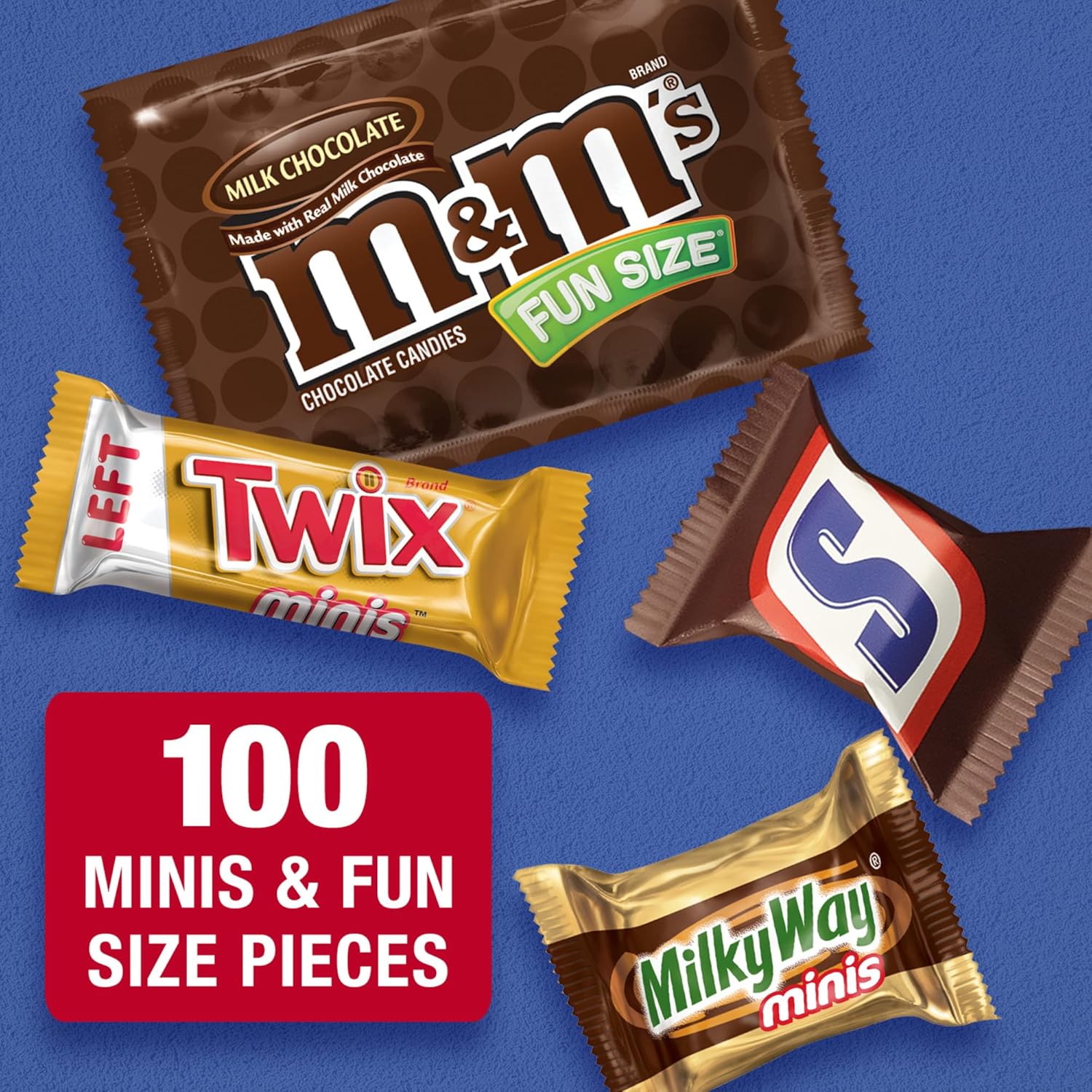 Mars, Chocolate Favorites Halloween Bars Candy Variety Mix 100 unidades, 34.74 onzas