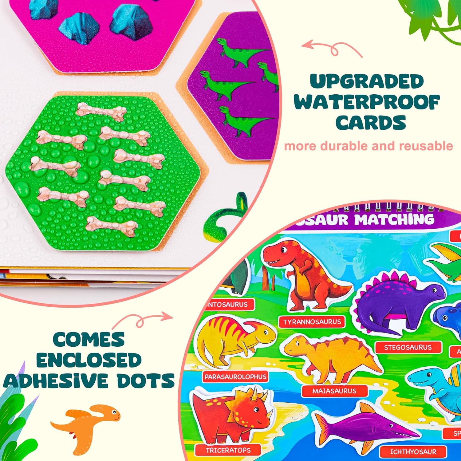 Foayex Libros de dinosaurios para niños de 4, 5, 6, 7, 8 años, libro de trabajo de aprendizaje ABC de jardín de infantes con rastreo, actividades de
