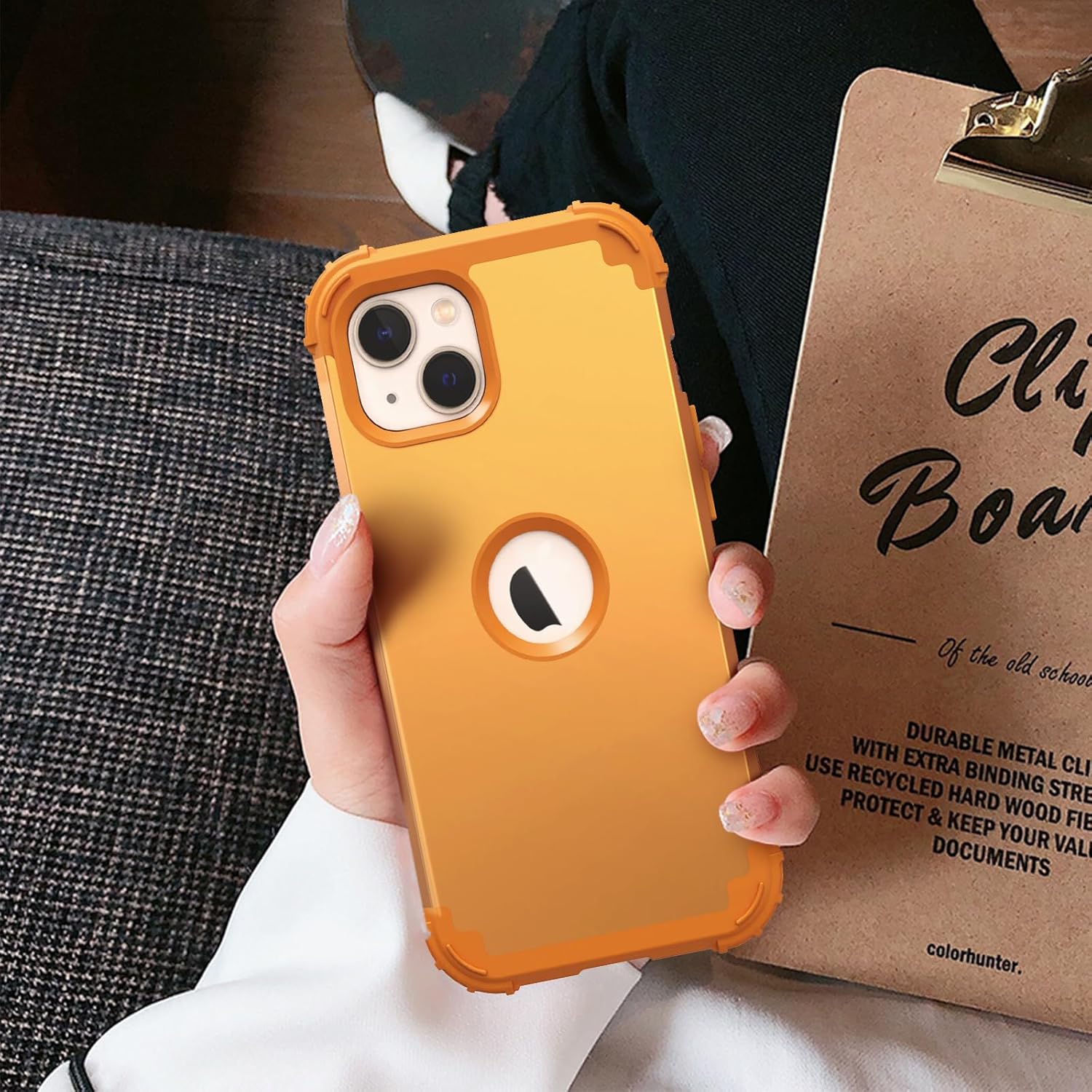 IDweel Funda para iPhone 13 con protector de pantalla, para iPhone 14, híbrida a prueba de golpes, resistente, protección de policarbonato duro,