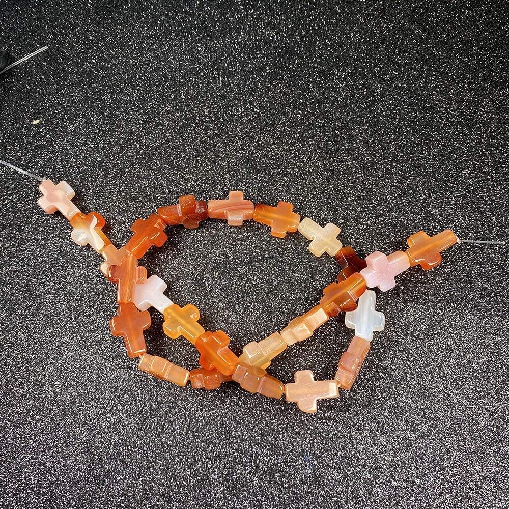 Cuentas de ágata de piedra natural, cuentas sueltas de ópalo de cristal en forma de cruz, cuentas sueltas para hacer joyas, collares, pulseras,