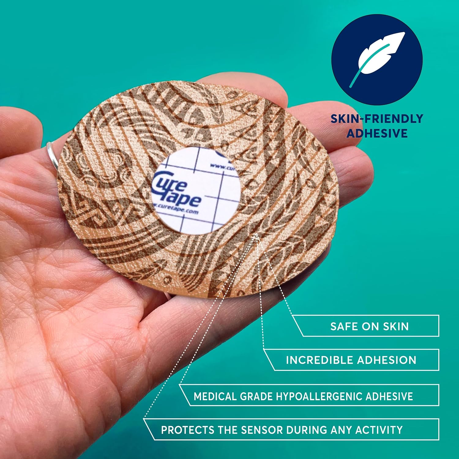 CureTape Parches – Yesos Fijadores Sensores – Yesos para Freestyle Libre, Dexcom y Medtronic Guardian Sensores – Certificado TÜV – Variantes únicas