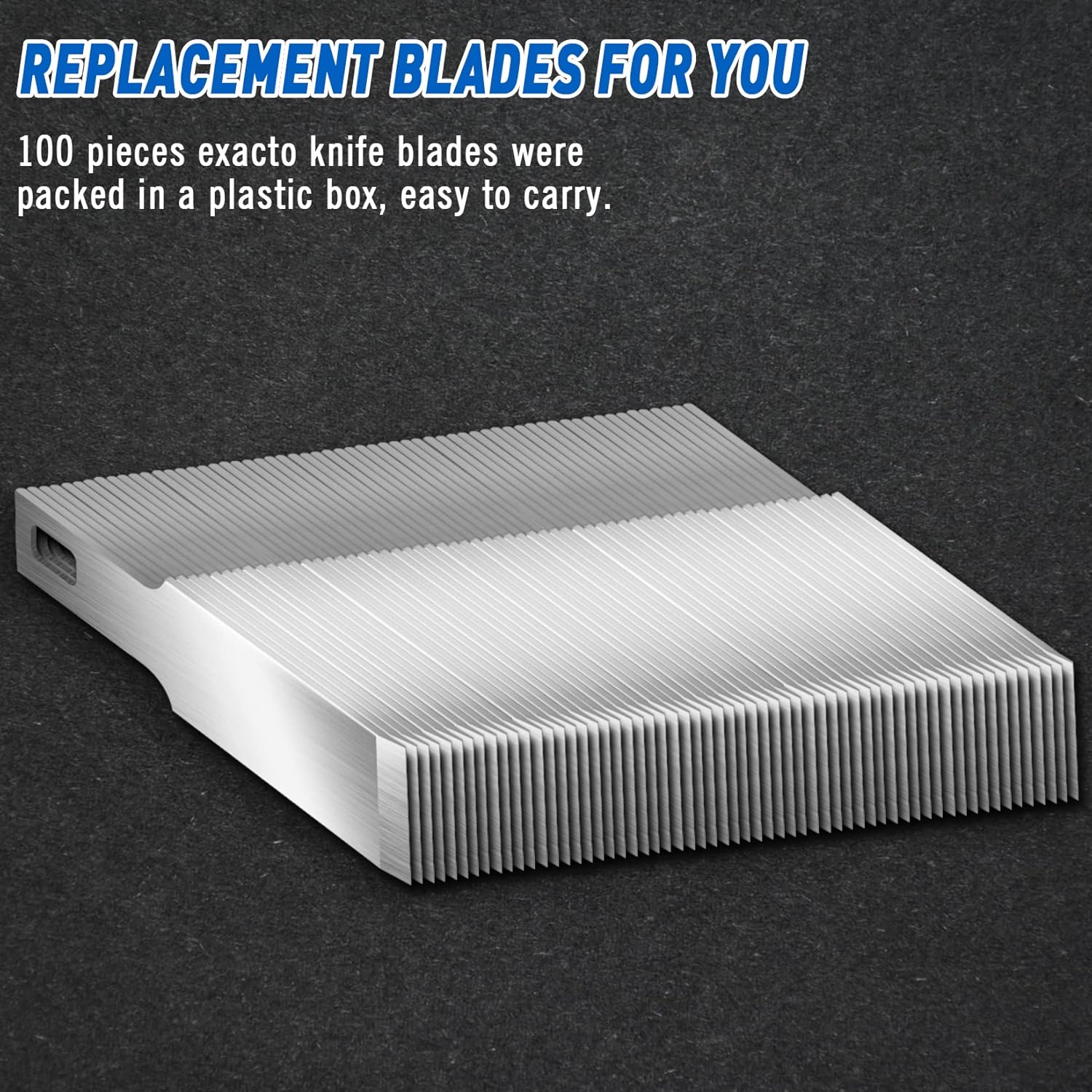 DIYSELF Exacto Paquete de 100 cuchillas de repuesto para cuchillos #17, cuchillas de repuesto para cuchillos de hobby, cuchillas Exacto para
