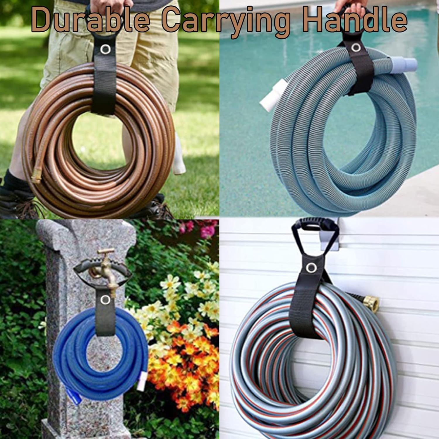 Swingers – Paquete de 3 correas de almacenamiento de manguera de jardín con hebilla triangular, correas de almacenamiento de manguera de agua,