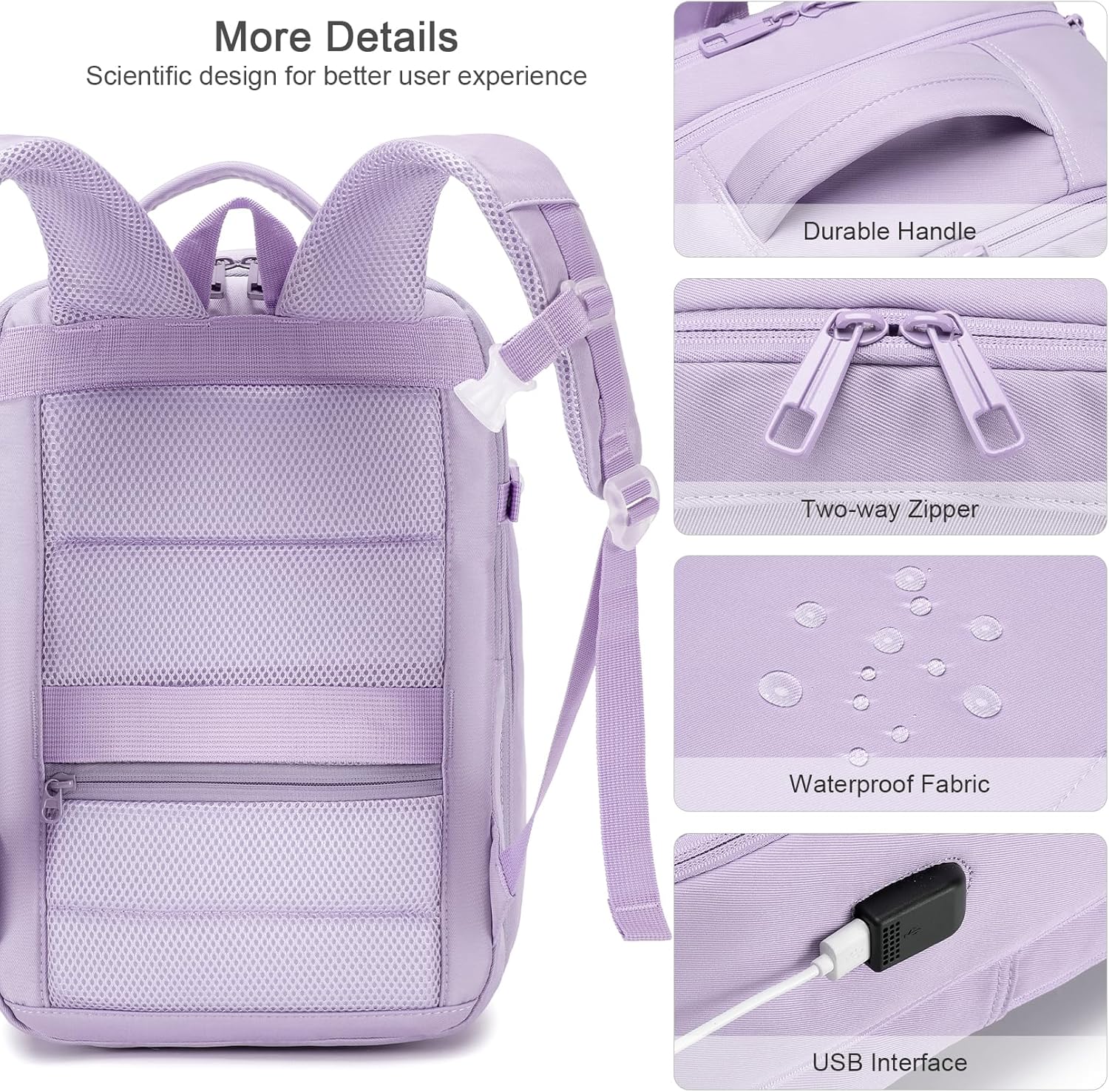 COSCOOA Mochila de viaje de negocios para laptop de 17 pulgadas, 18 x 14 x 8 pulgadas, 40 L, aprobada para vuelo, mochila de transporte grande para