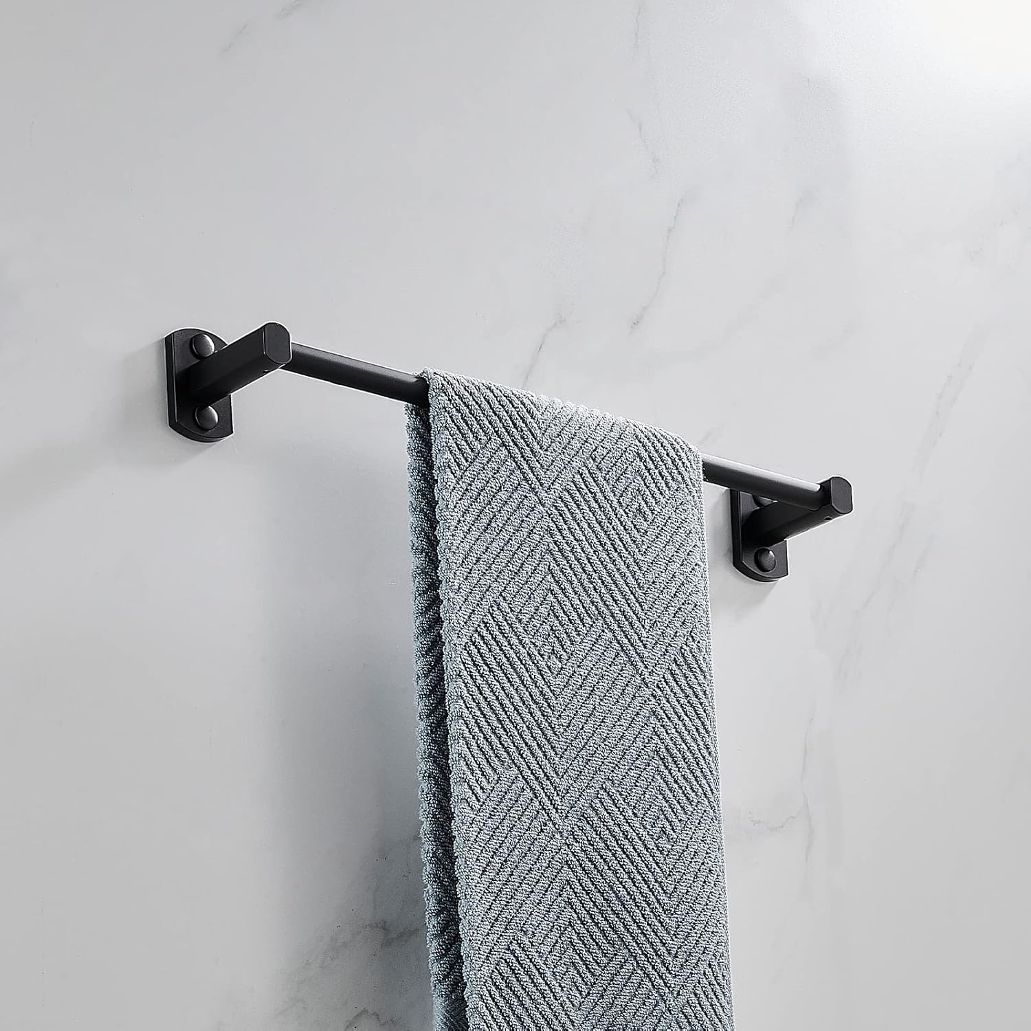 Toallero negro, toallero de mano para baño, colgador de toallas montado en la pared, soporte para toallas de baño de cocina, barra de toalla de
