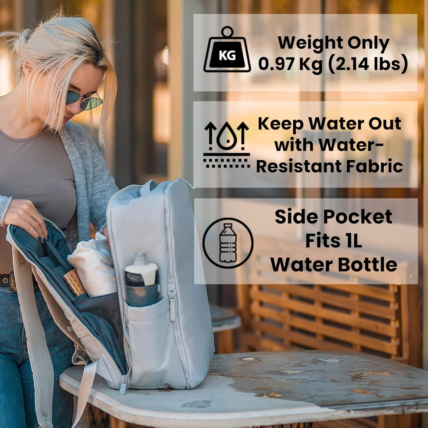 Nordace Laval – Mochila para laptop con puerto de carga USB, resistente al agua, mochila diaria para laptop para negocios y trabajo, 15.6 pulgadas,