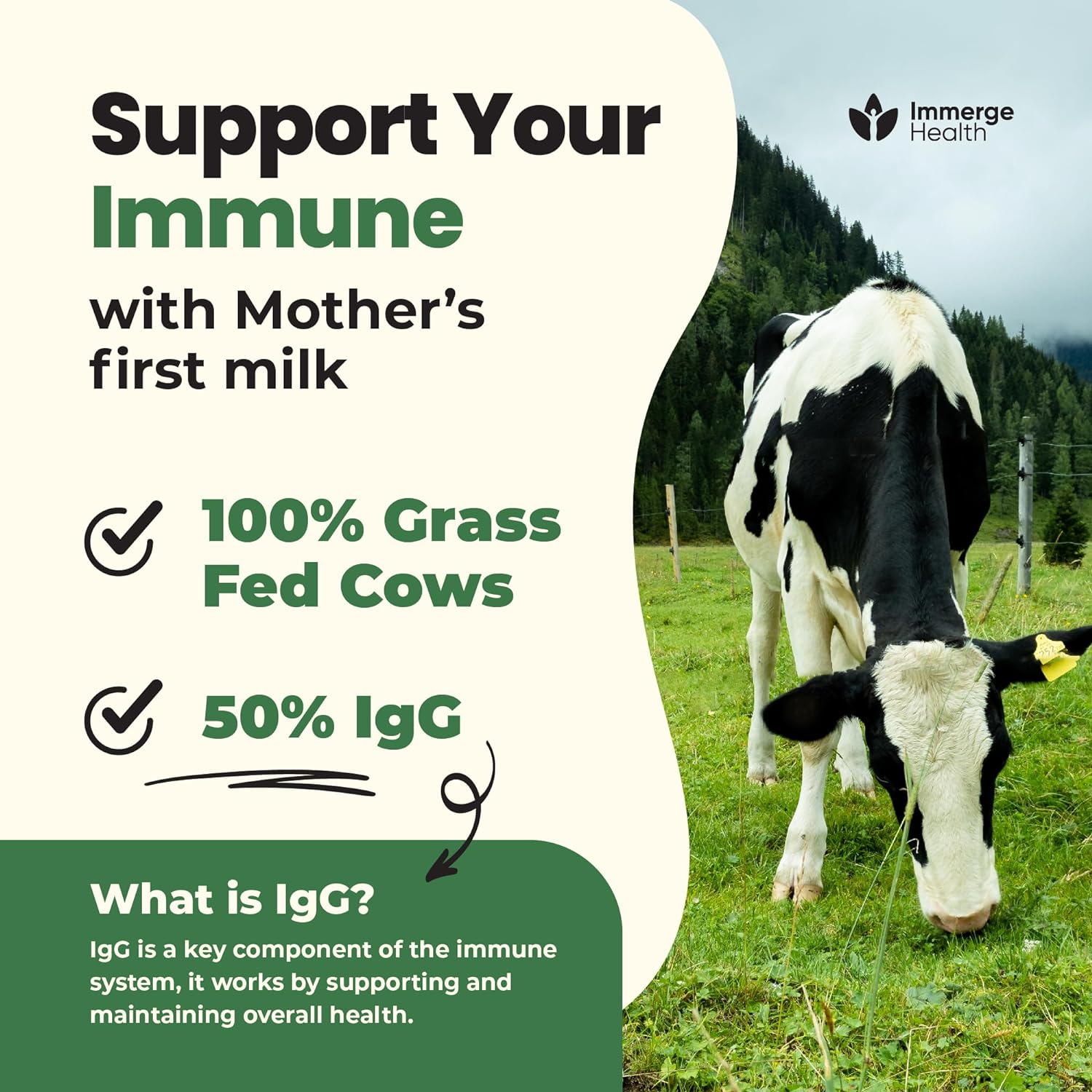 Calostro bovino alimentado con pasto Super Moo – 120 cápsulas – Salud intestinal, recuperación muscular, energía, cabello, piel y suplemento