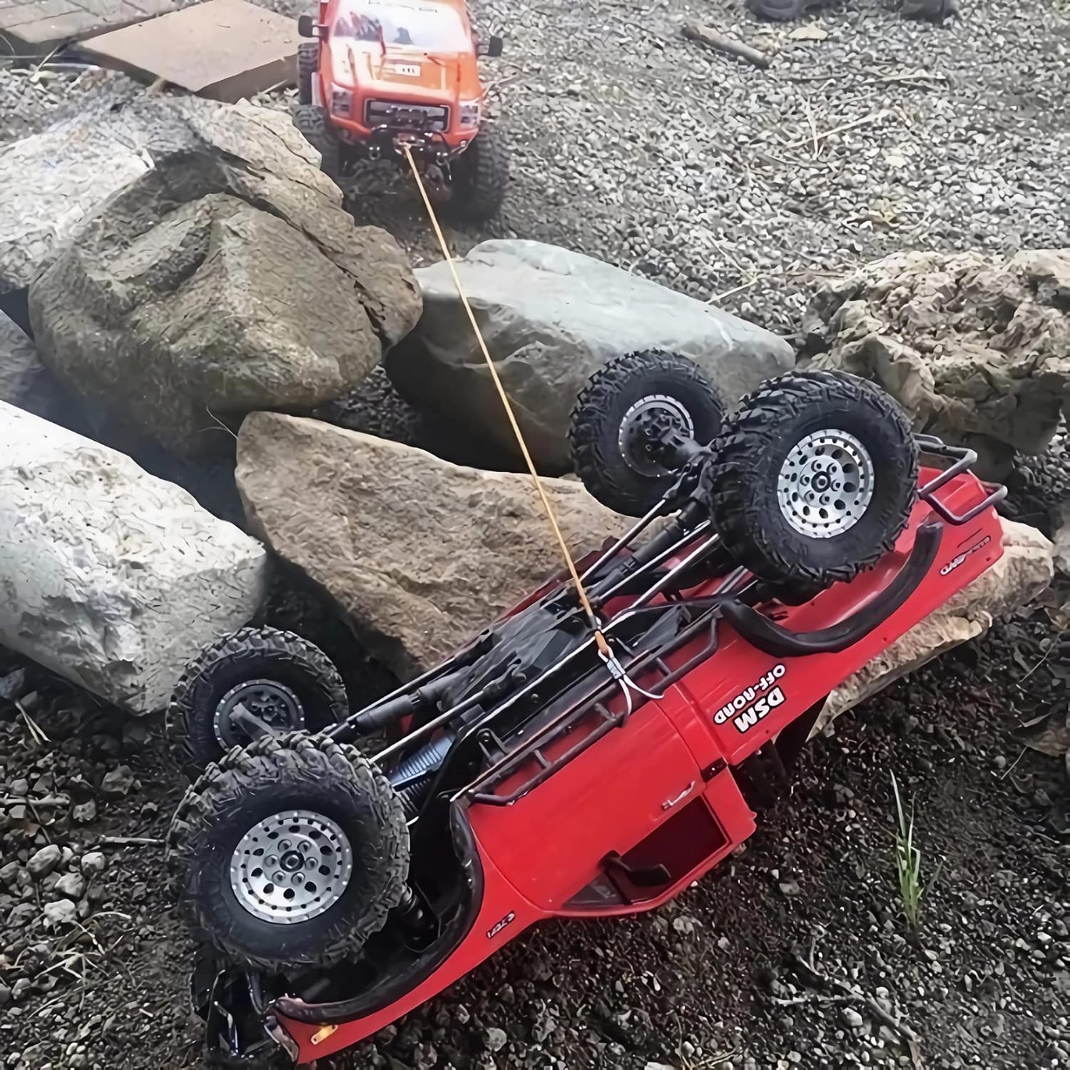 Correa cinética para cabrestante 110 RC Crawler de 20 pulgadas, correa elástica de cabrestante cinético con gancho para 110 RC Crawler TRX4 SCX10