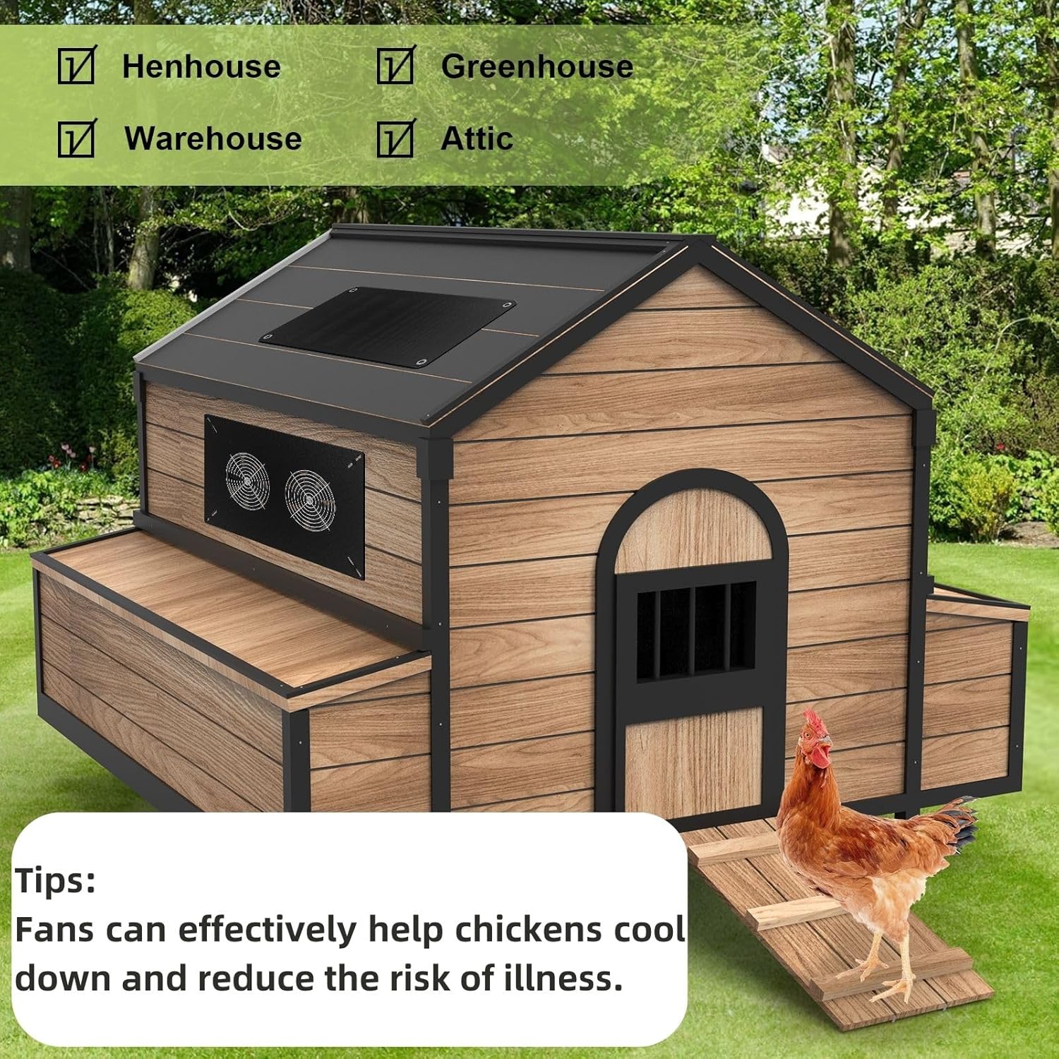ECO-WORTHY Kit de ventilador de escape de doble carcasa metálica con energía solar de 20 W, impermeable y listo para gallineros, invernaderos,