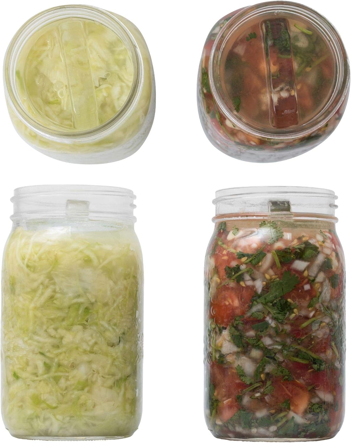Paquete de 5  Fácil de agarrar  Agarrarlos con pinzas  Pesos de fermentación de vidrio con asas para tarros Mason de boca ancha