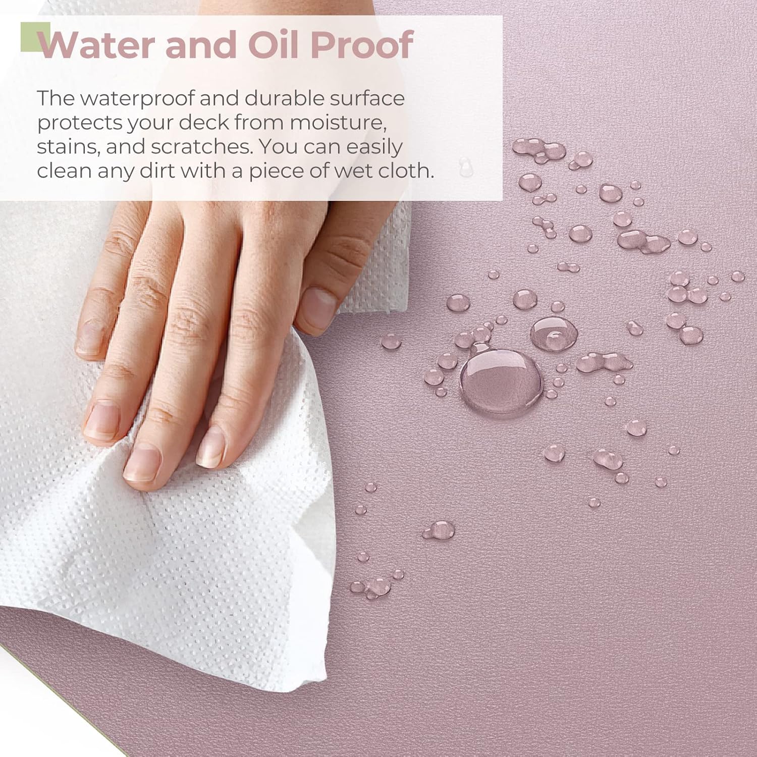 Crenovo Almohadilla de escritorio de doble cara, 23.6 x 13.7 pulgadas, protector de escritorio de piel sintética, impermeable, alfombrilla de mouse