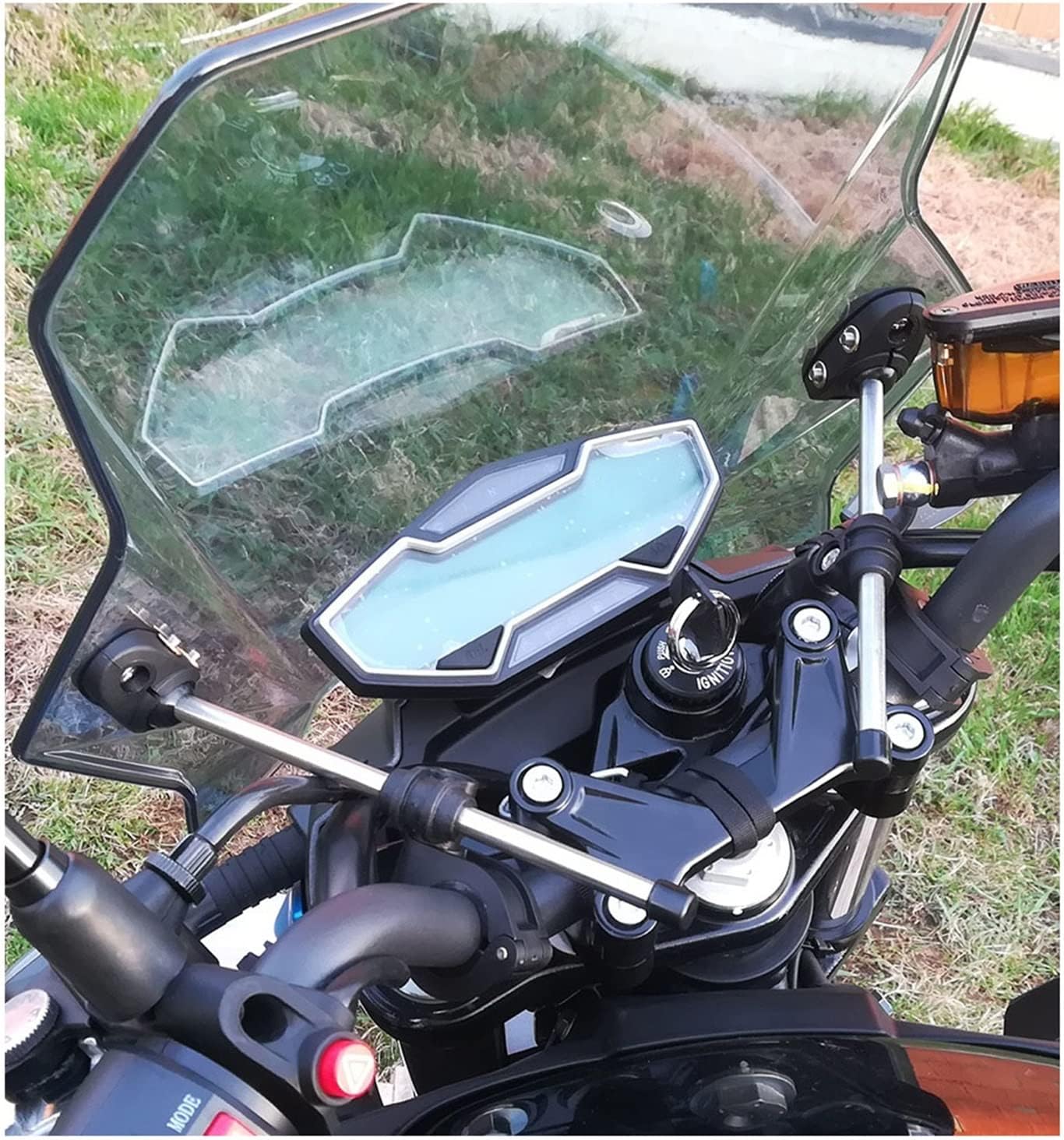 KemtAt Compatible con Royal Enfield BulletMeteorClassic 350 500 Interceptor 650 Himalayan 411 400 Cubiertas de deflector de parabrisas (color  gris)