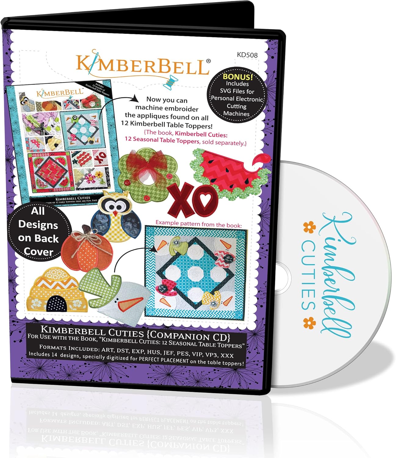 Kimberbell Cuties Companion Embroidery CD – Patrón de bordado digitalizado CD para máquina de bordar, instrucciones para diseños y técnicas únicos,